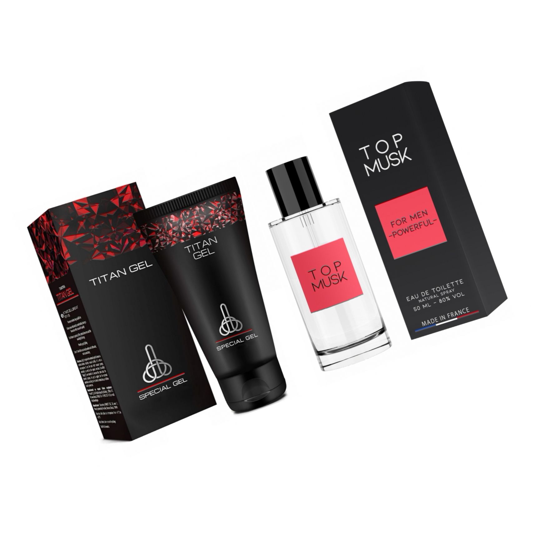 Pachet Cremă Titan Gel + Parfum Top Musk