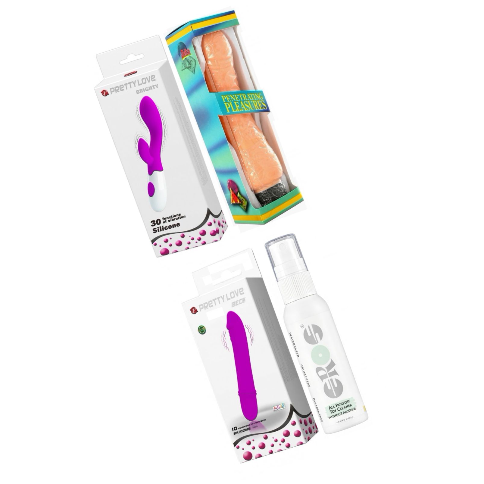 Pachet Extaz Total: 3 Vibratoare + Igienă