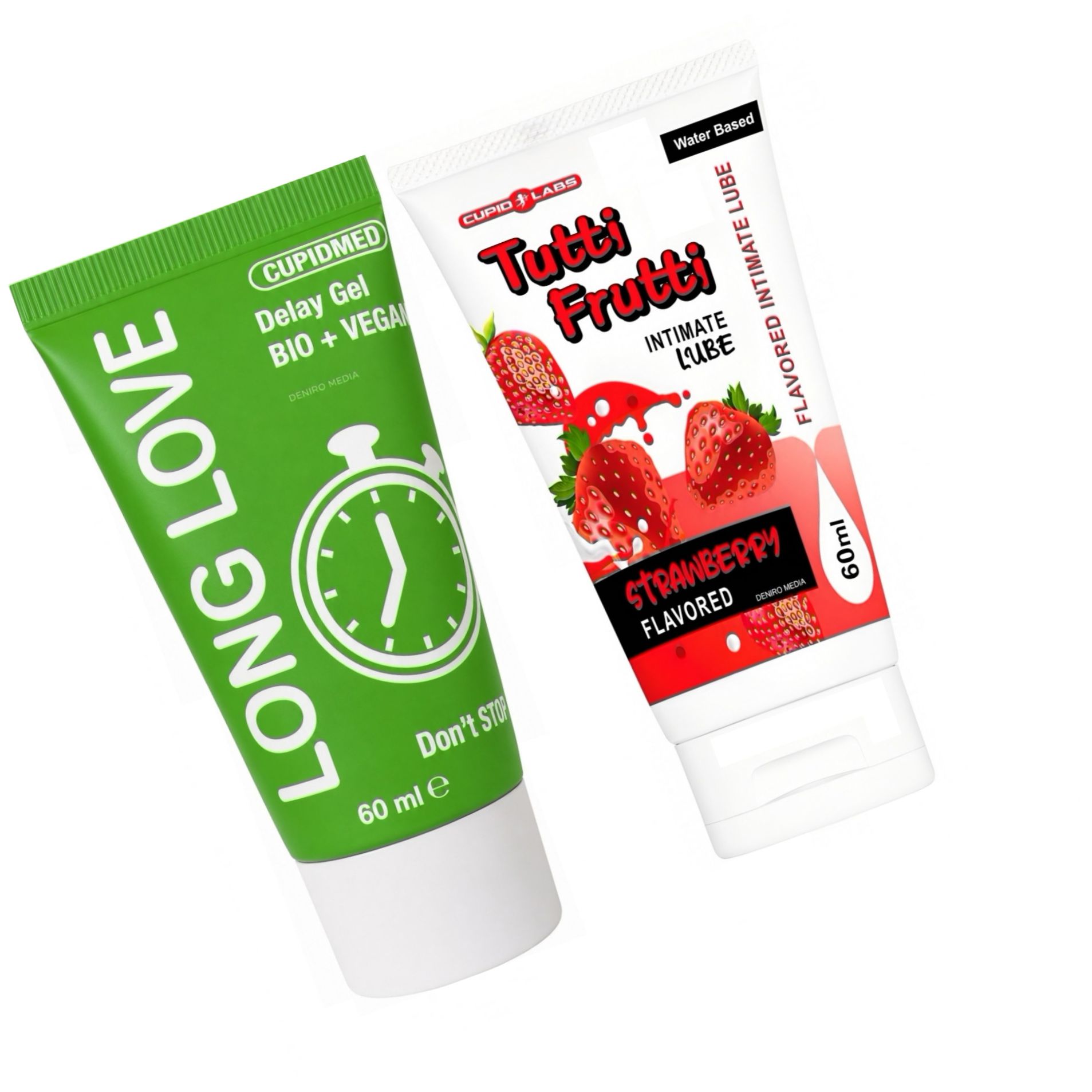 Pachet Gel Ejaculare Precoce Long Love 50ml + Lubrifiant Sex Oral Căpșuni 100ml