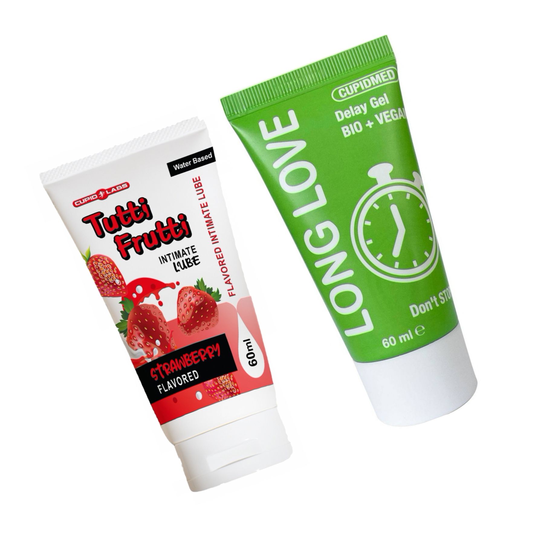 Pachet Gel Ejaculare Precoce Long Love 50ml + Lubrifiant Sex Oral Căpșuni 100ml