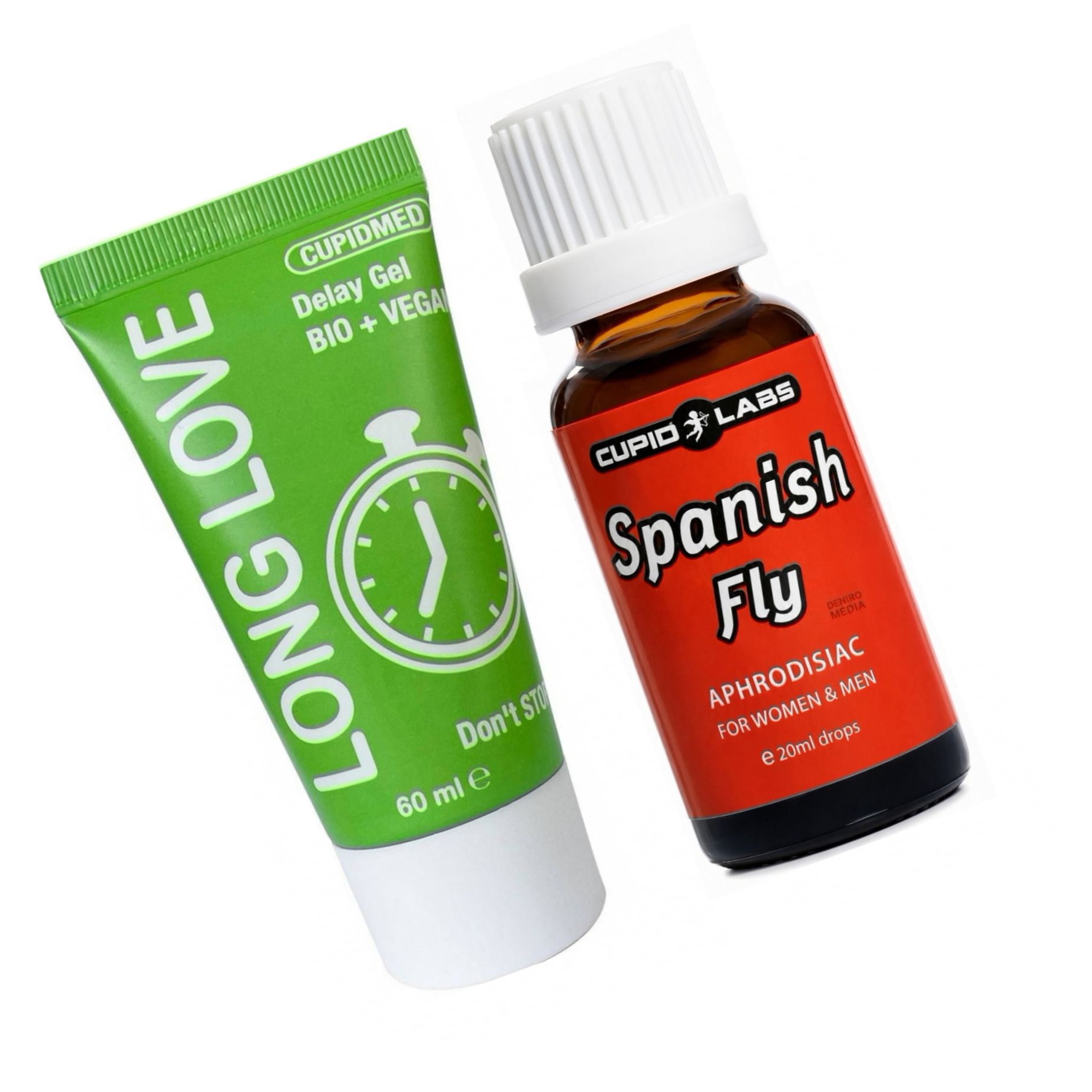 Pachet Gel Ejaculare Precoce Long Love 50ml + Picături Afrodisiace Spanish Fly 20ml