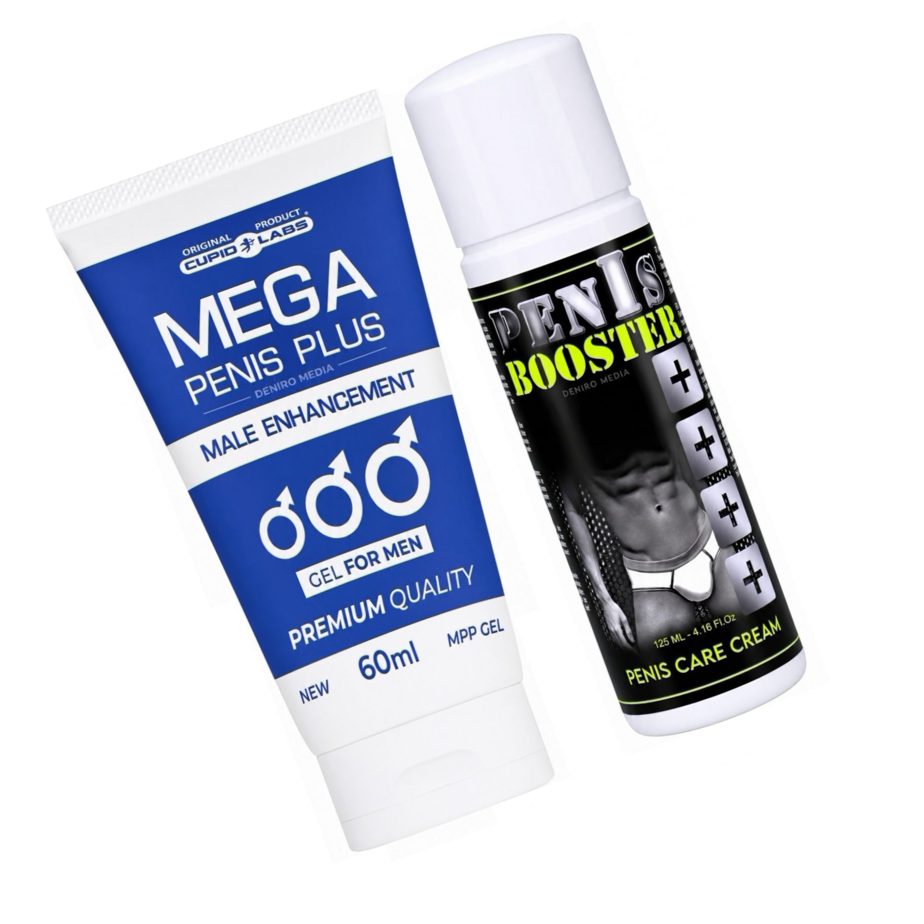 Pachet Gel Mărire Penis Mega Penis Plus 65ml Și Cremă Pentru Potență Penis Booster 125ml