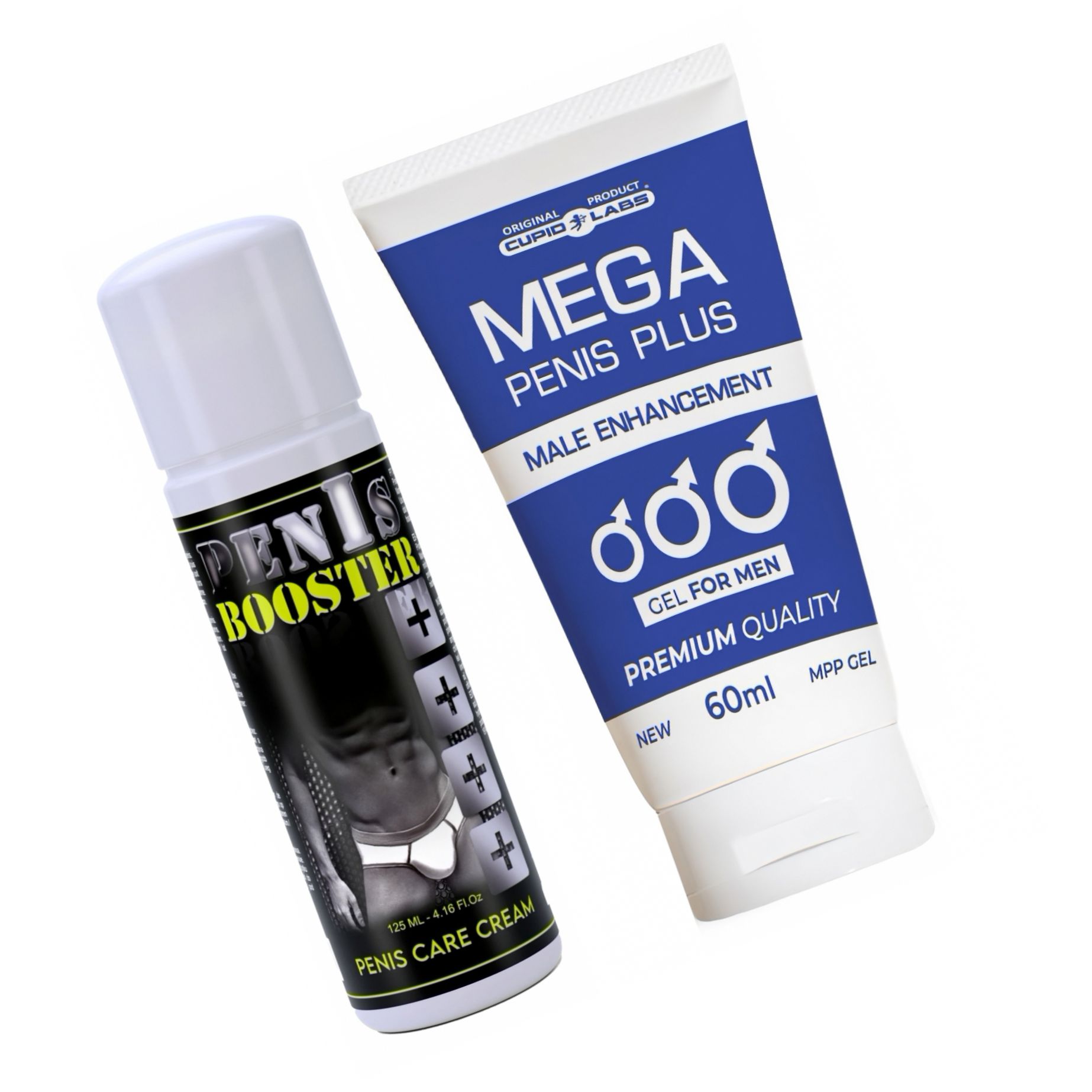 Pachet Gel Mărire Penis Mega Penis Plus 65ml Și Cremă Pentru Potență Penis Booster 125ml