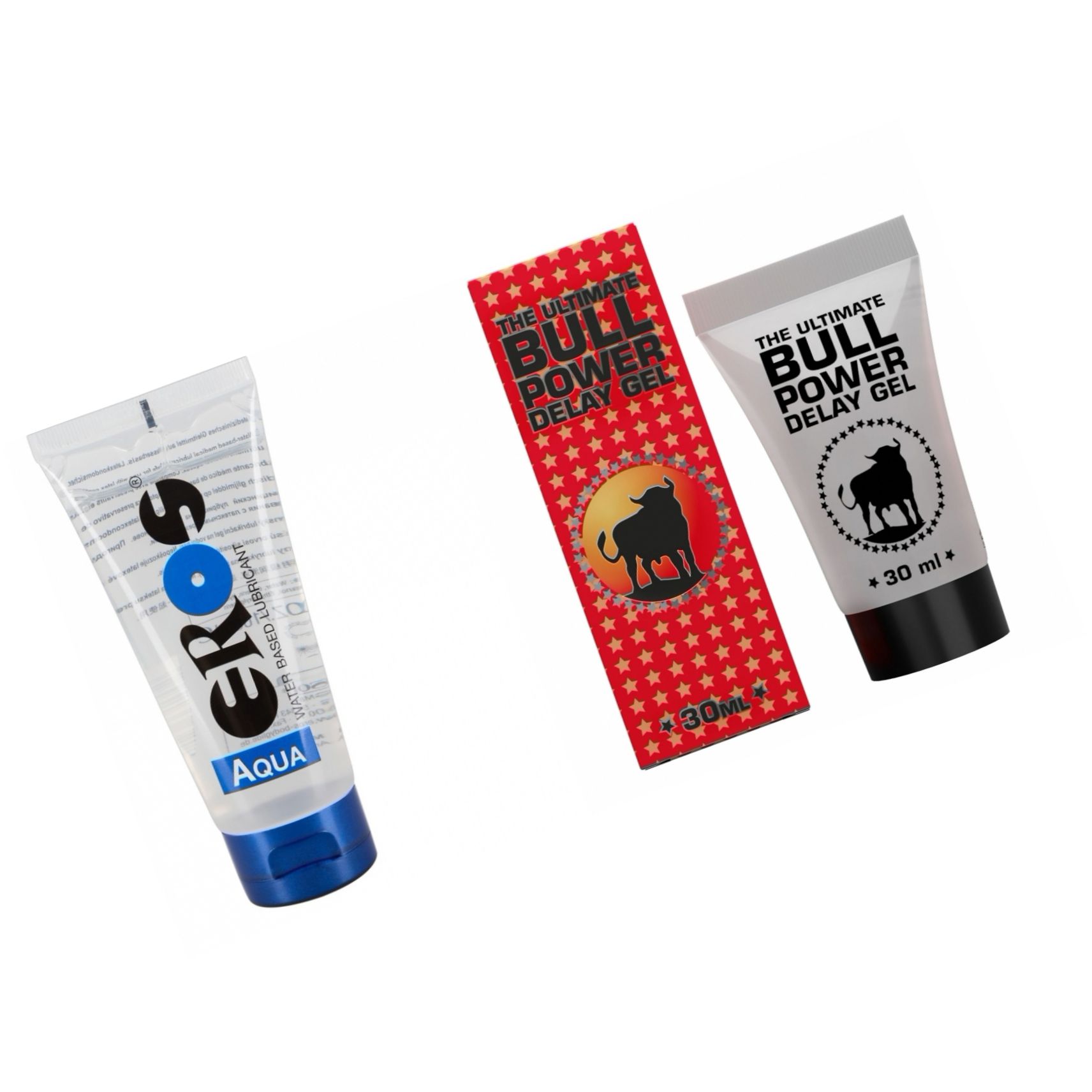 Pachet Lubrifiant Eros Aqua + Gel Ejaculare Prematura Bull Power Delay 30ml