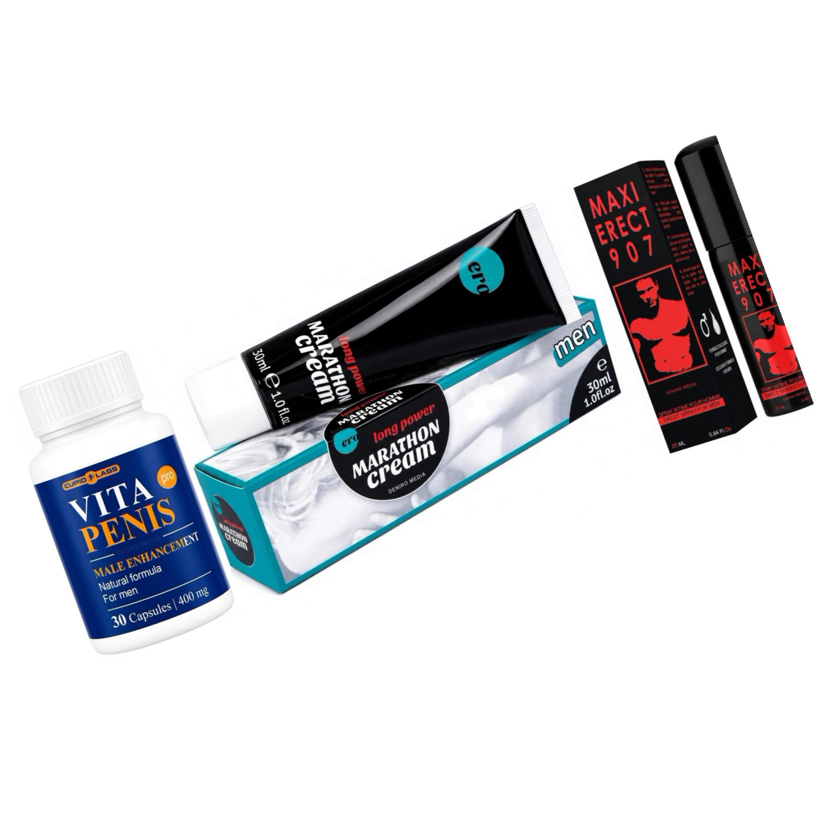 Pachet Maraton Viril: Kit 3-în-1 pentru Erecție Max