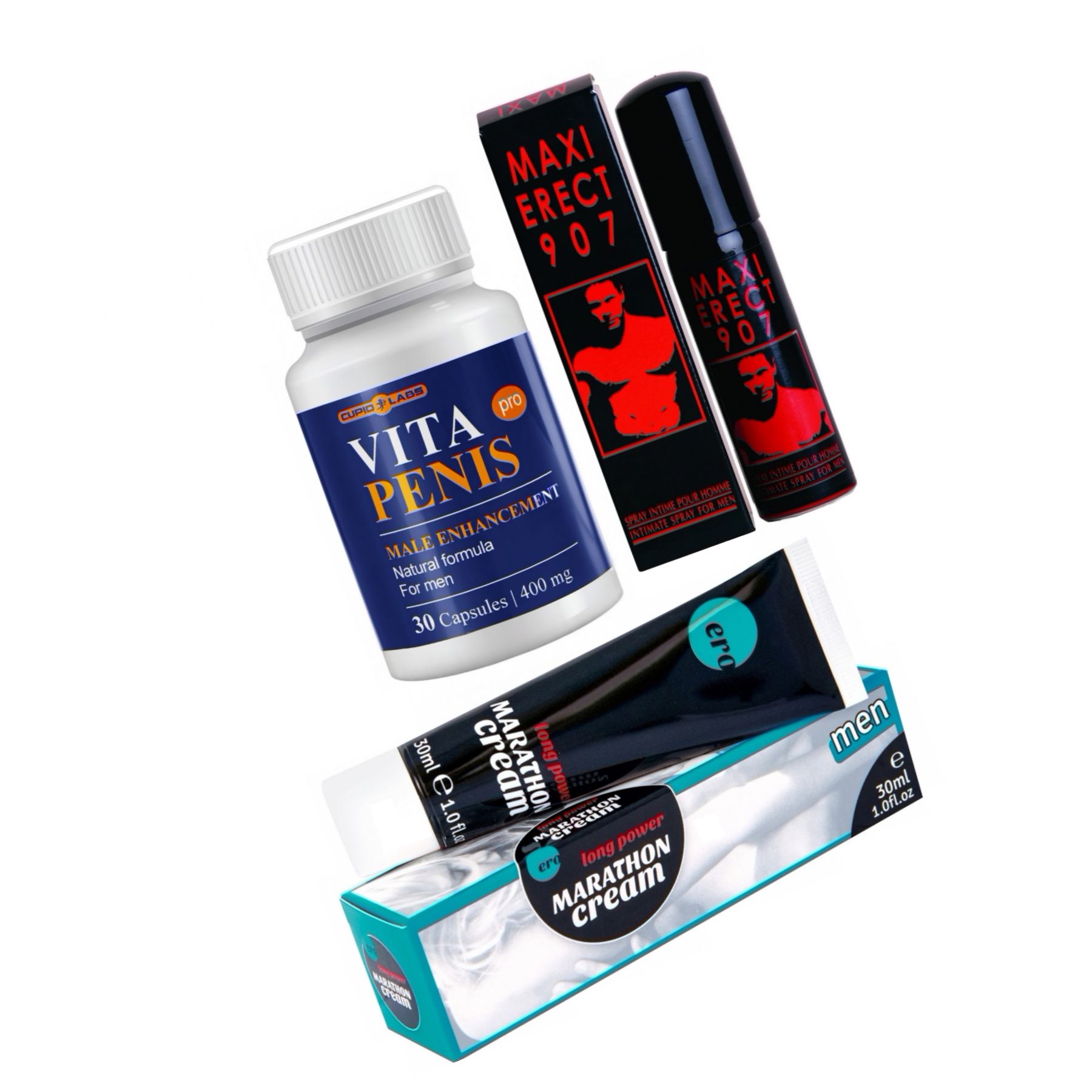 Pachet Maraton Viril: Kit 3-în-1 pentru Erecție Max