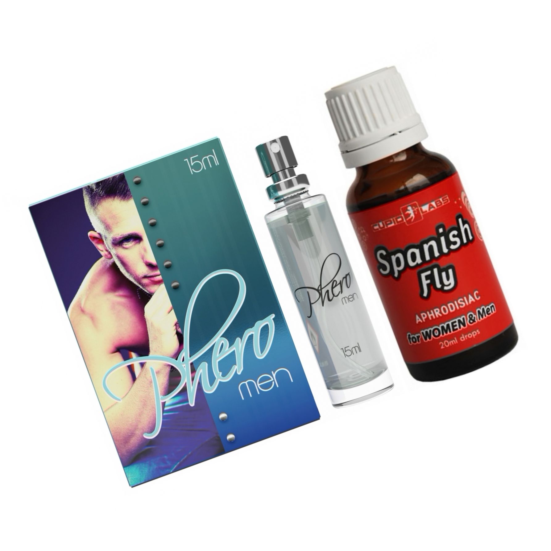 Pachet Parfum cu Feromoni Pheromen 15ml + Picături Afrodisiace Spanish Fly 20ml