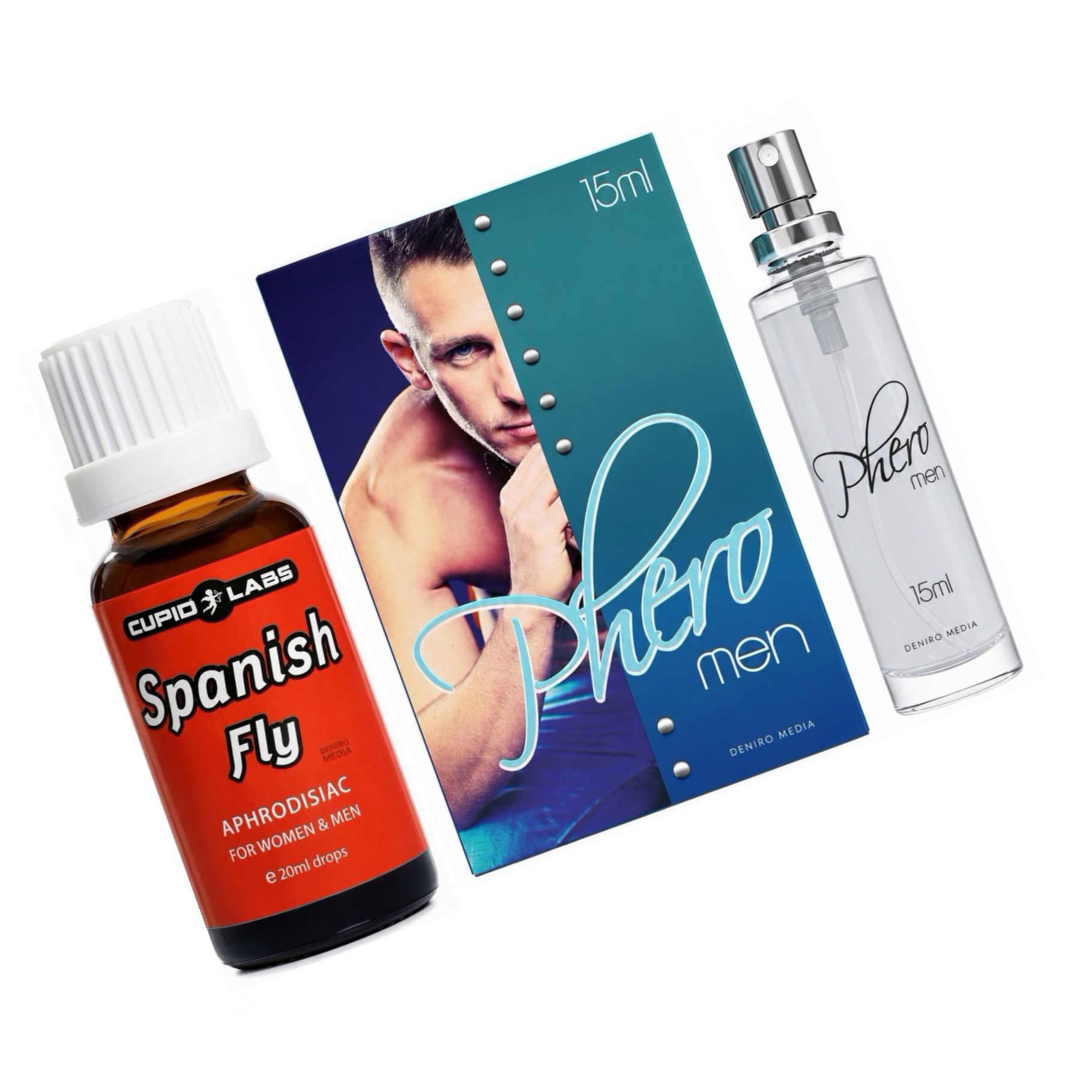 Pachet Parfum cu Feromoni Pheromen 15ml + Picături Afrodisiace Spanish Fly 20ml
