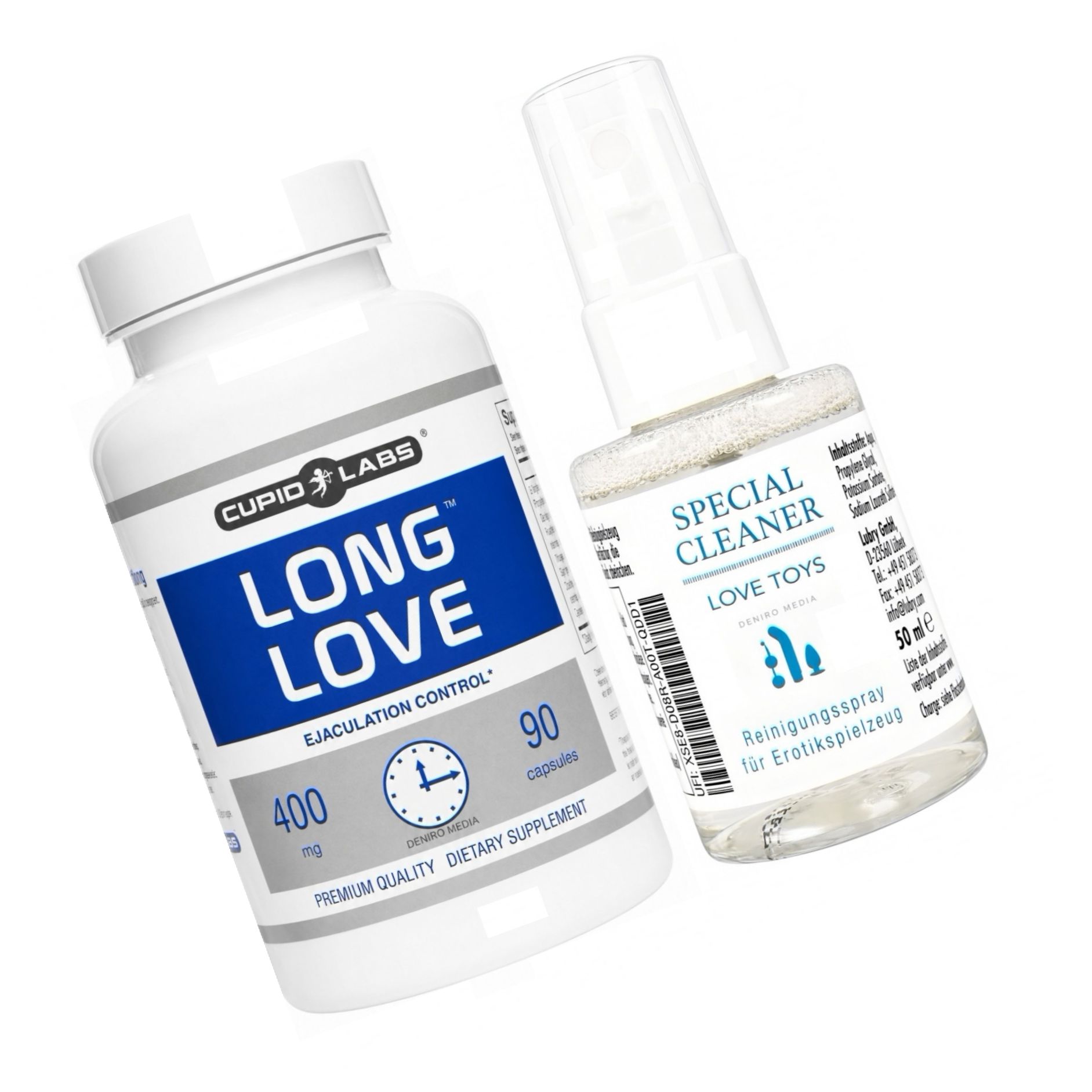 Pachet Pastile Ejaculare Precoce Long Love 90 capsule + Special Cleaner Love Toys 50ml