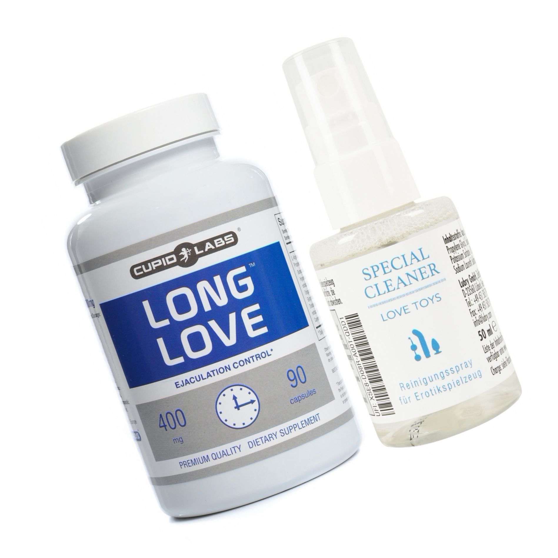 Pachet Pastile Ejaculare Precoce Long Love 90 capsule + Special Cleaner Love Toys 50ml