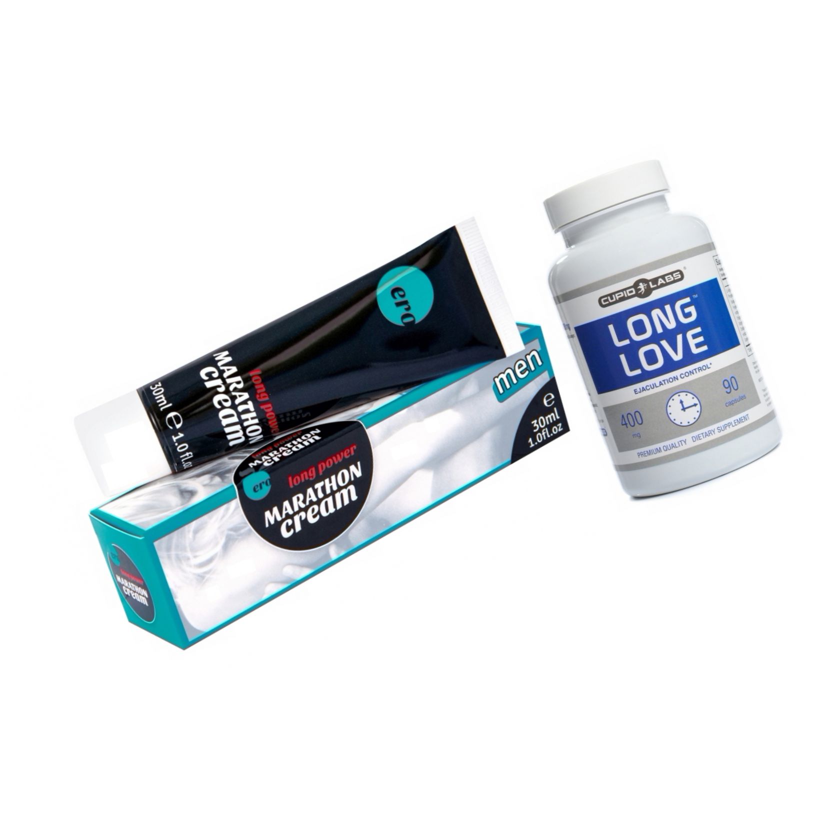 Pachet Pastile Ejaculare Precoce Long Love 90buc + Penis Marathon Long Power Creme 30ml