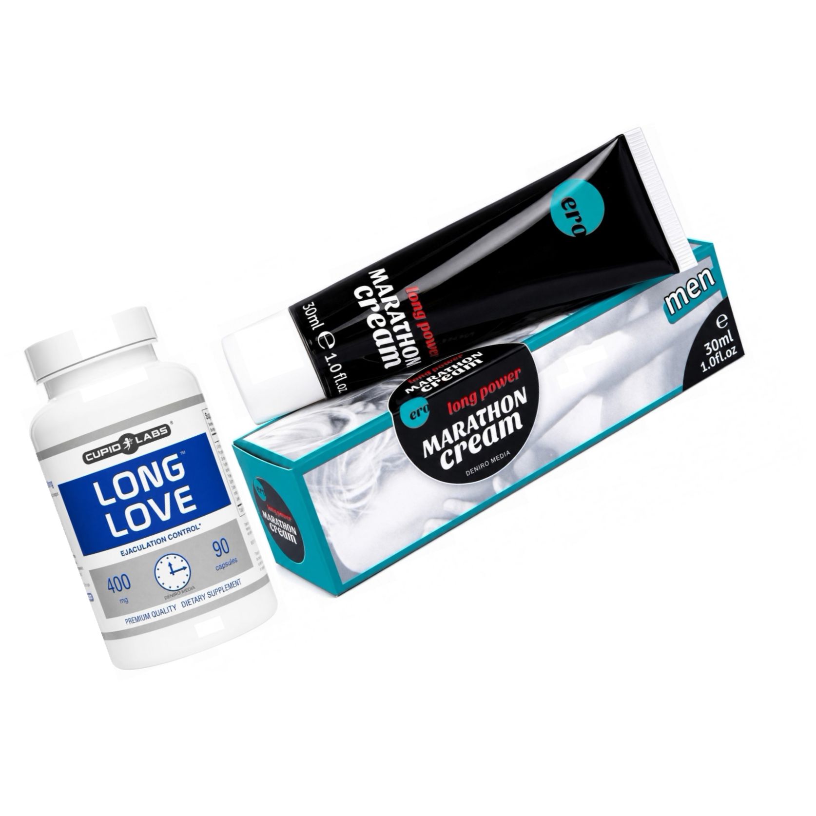 Pachet Pastile Ejaculare Precoce Long Love 90buc + Penis Marathon Long Power Creme 30ml