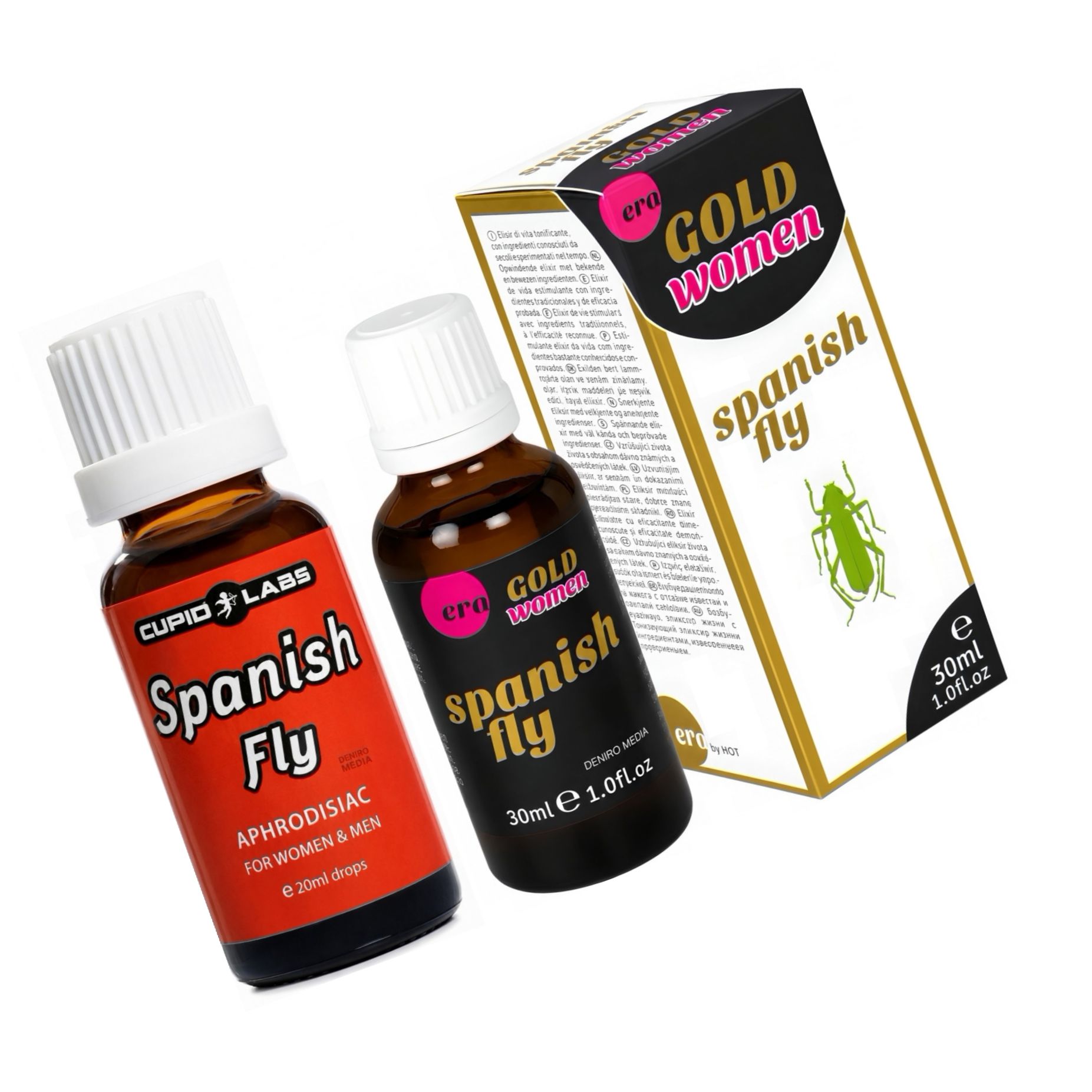 Pachet Picături Afrodisiace Spanish Fly 20ml + Afrodisiac Spanish Fly Strong Gold Women 30ml