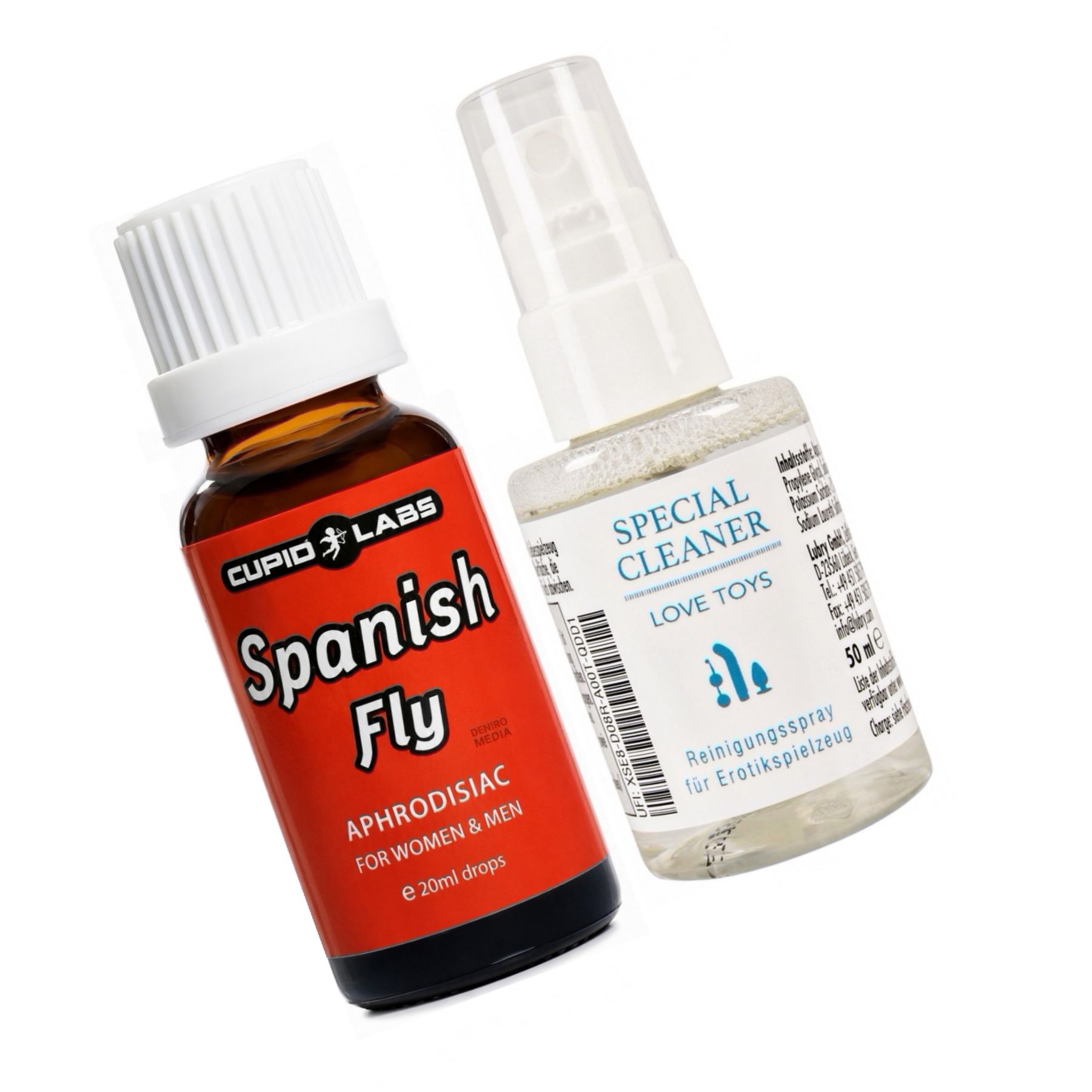 Pachet Picături Afrodisiace Spanish Fly 20ml + Special Cleaner Love Toys 50ml