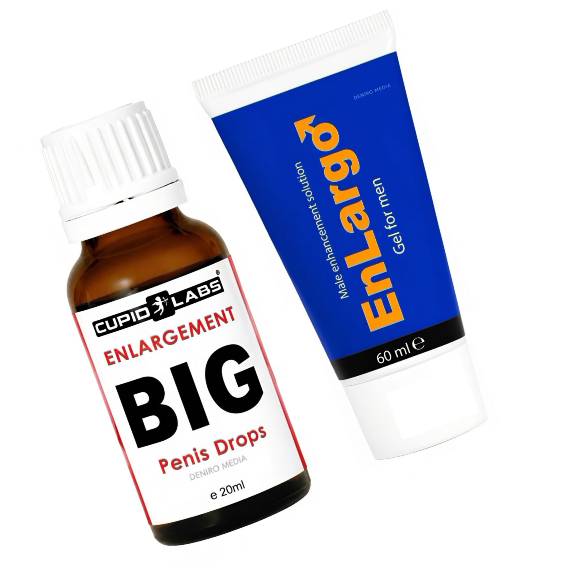 Pachet Picături Big Penis Drops 20ml + Cremă Mărirea Penisului Enlargo 100ml