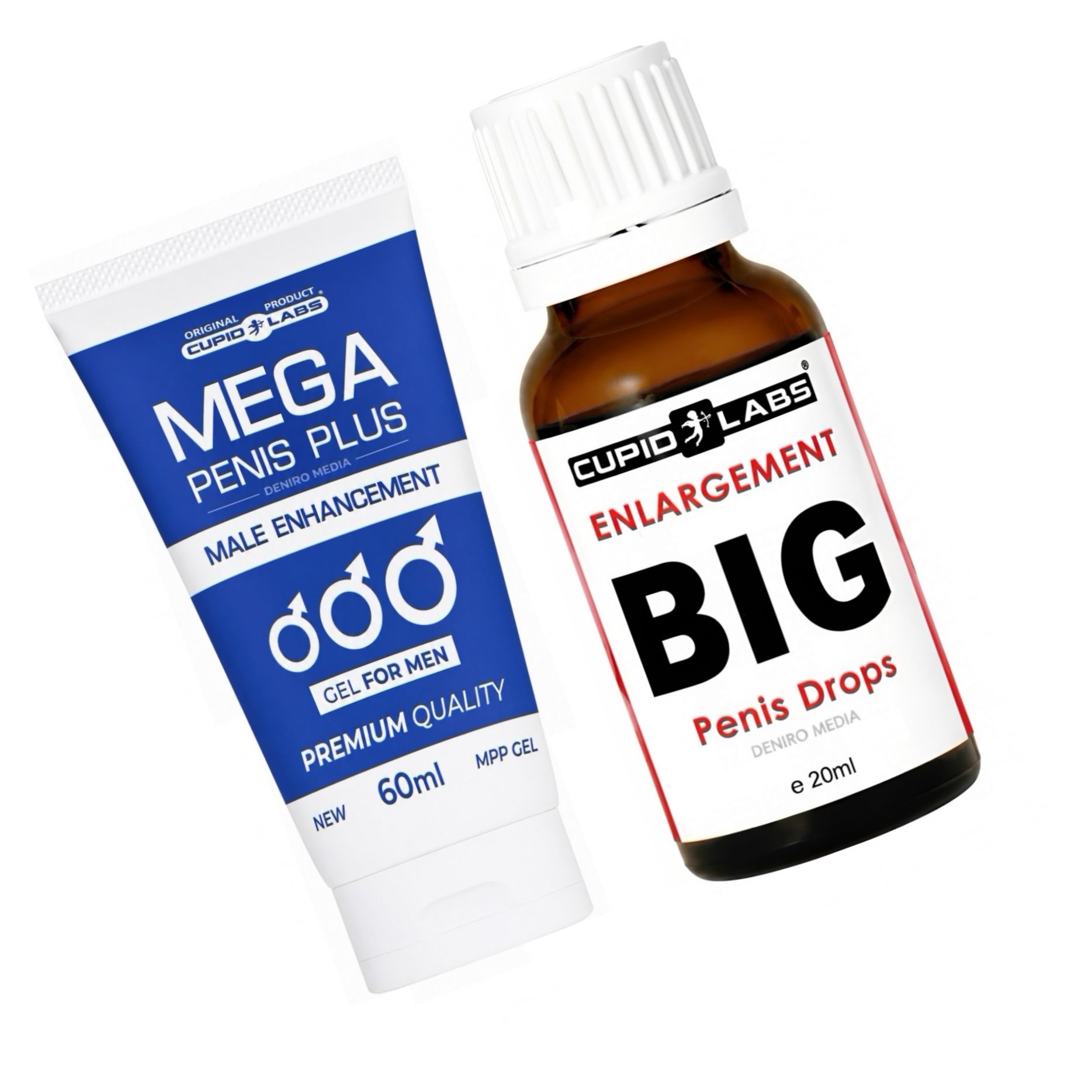 Pachet Picături Big Penis Drops 20ml Și Gel Mărire Penis Mega Penis Plus 65ml