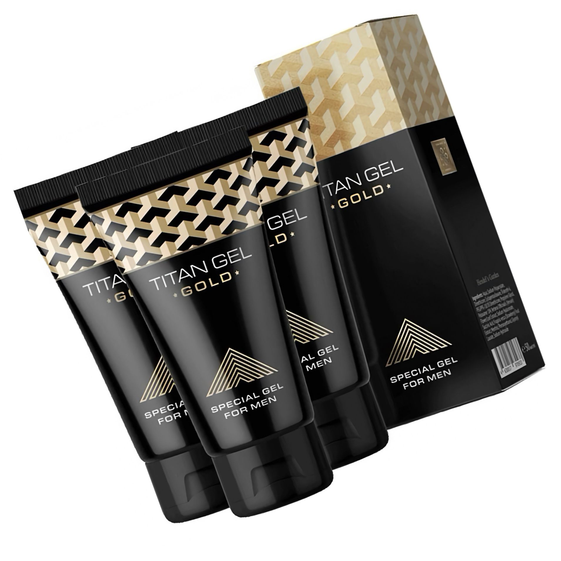 Pachet promotional 3 x Gel Titan Gold, pentru barbati, 50 ml