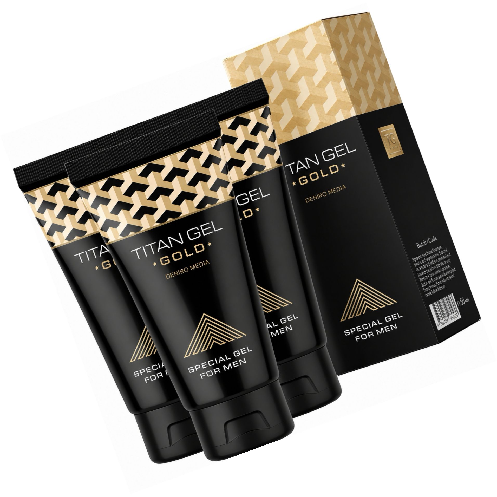 Pachet Promoțional 3 x Gel Titan Gold, Pentru Bărbați, 50 ml