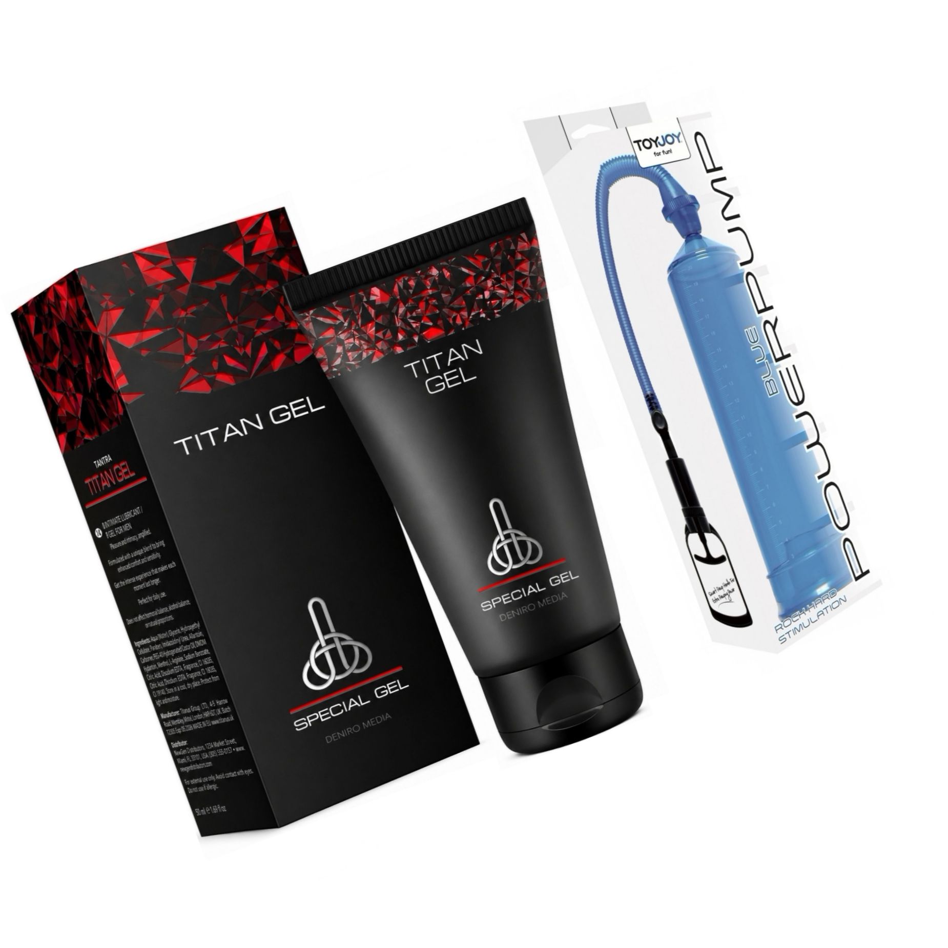 Pachet Promoțional Gel Titan 50 ml și Pompă Mărirea Penisului