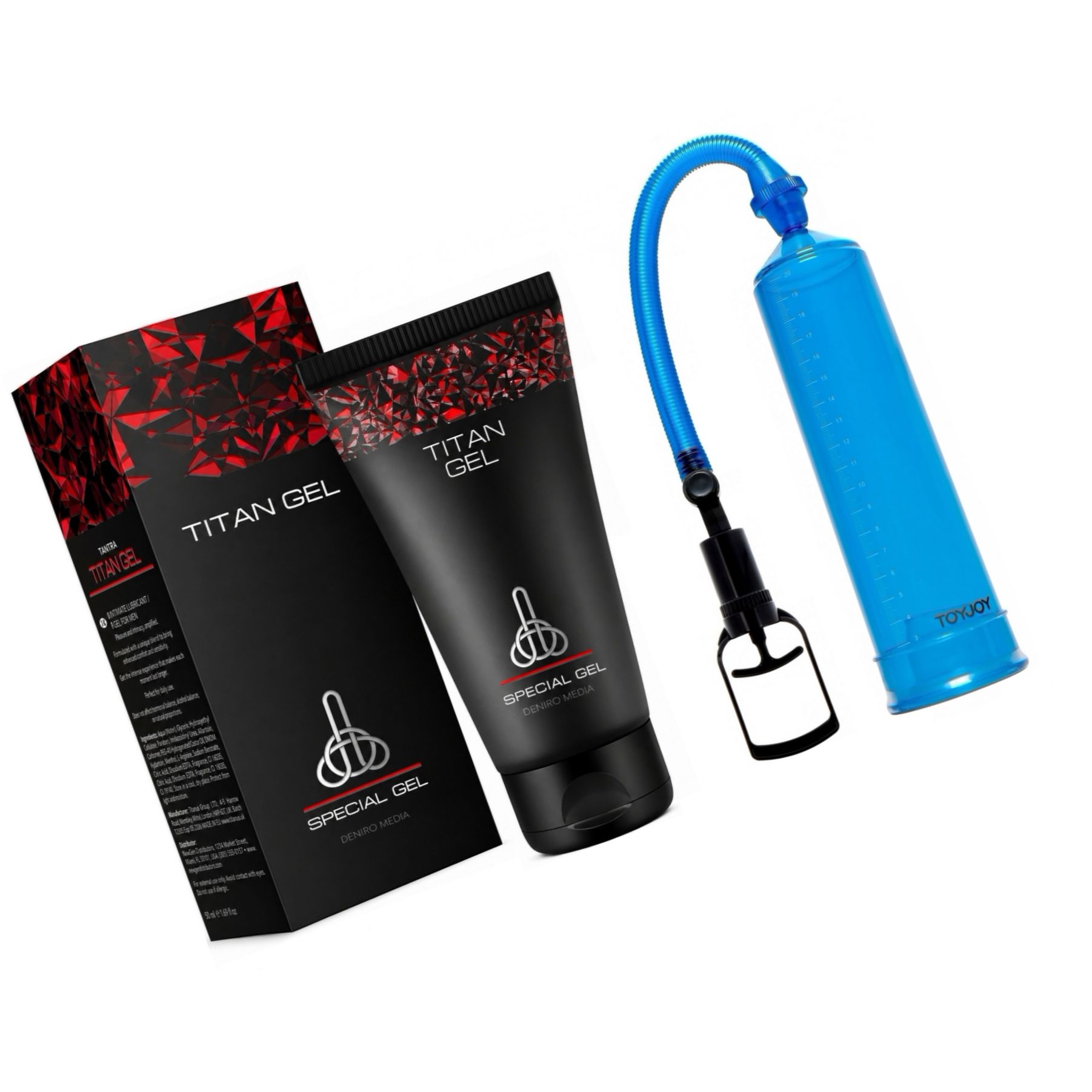 Pachet Promoțional Gel Titan 50 ml și Pompă Mărirea Penisului