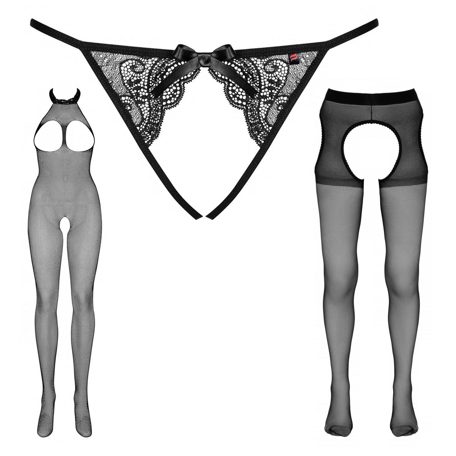 Pachet Seducție Totală: Catsuit, Chiloței și Ciorapi