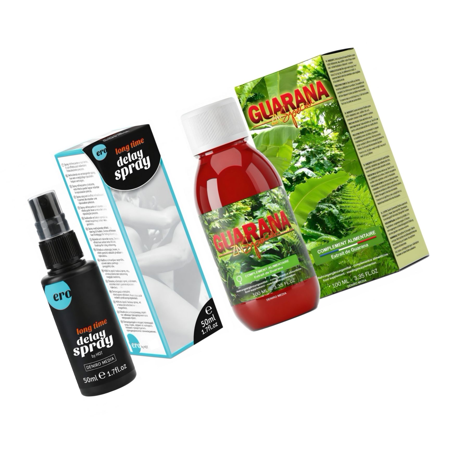 Pachet Spray HOT Delay 50 ml + Afrodisiac Guarana ZN Special 100ml