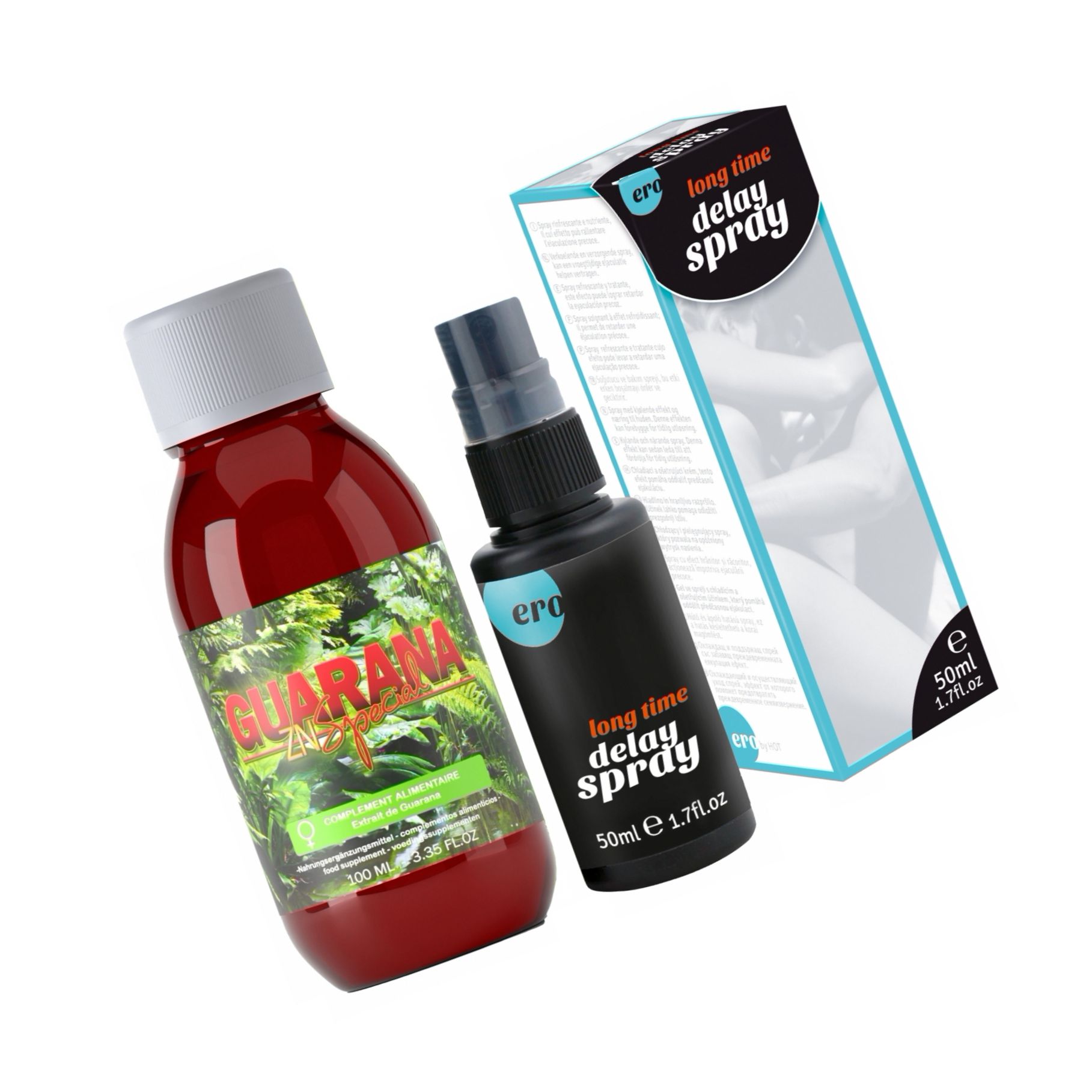 Pachet Spray HOT Delay 50 ml + Afrodisiac Guarana ZN Special 100ml
