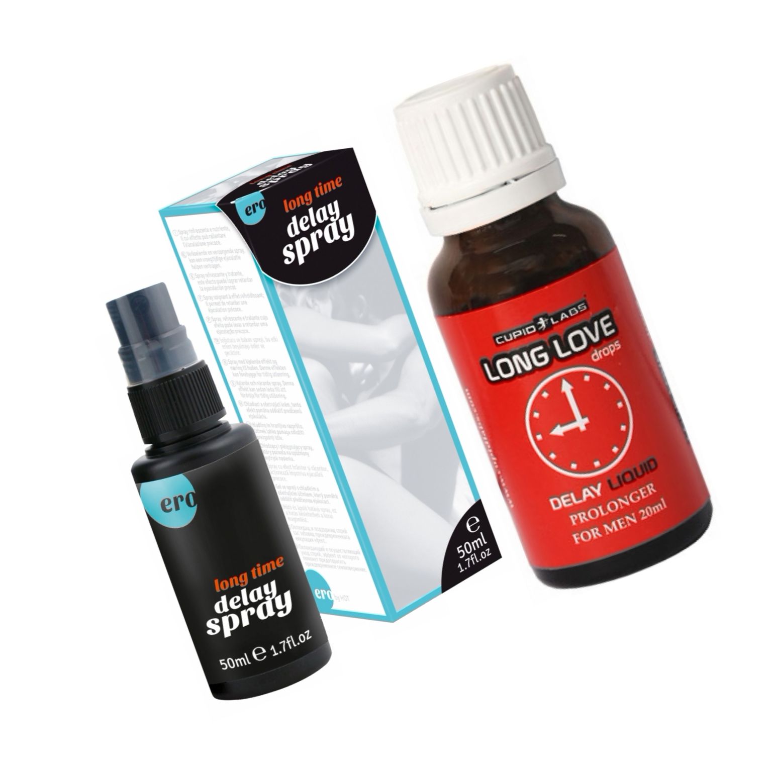 Pachet Spray HOT Delay 50 ml + Picături Ejaculare Precoce Long Love 20ml