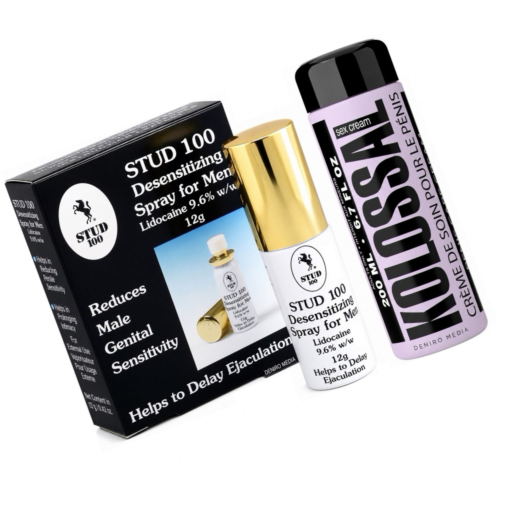 Pachet Spray Stud 100 Original + Cremă Mărire Penis Kolossal 200ml