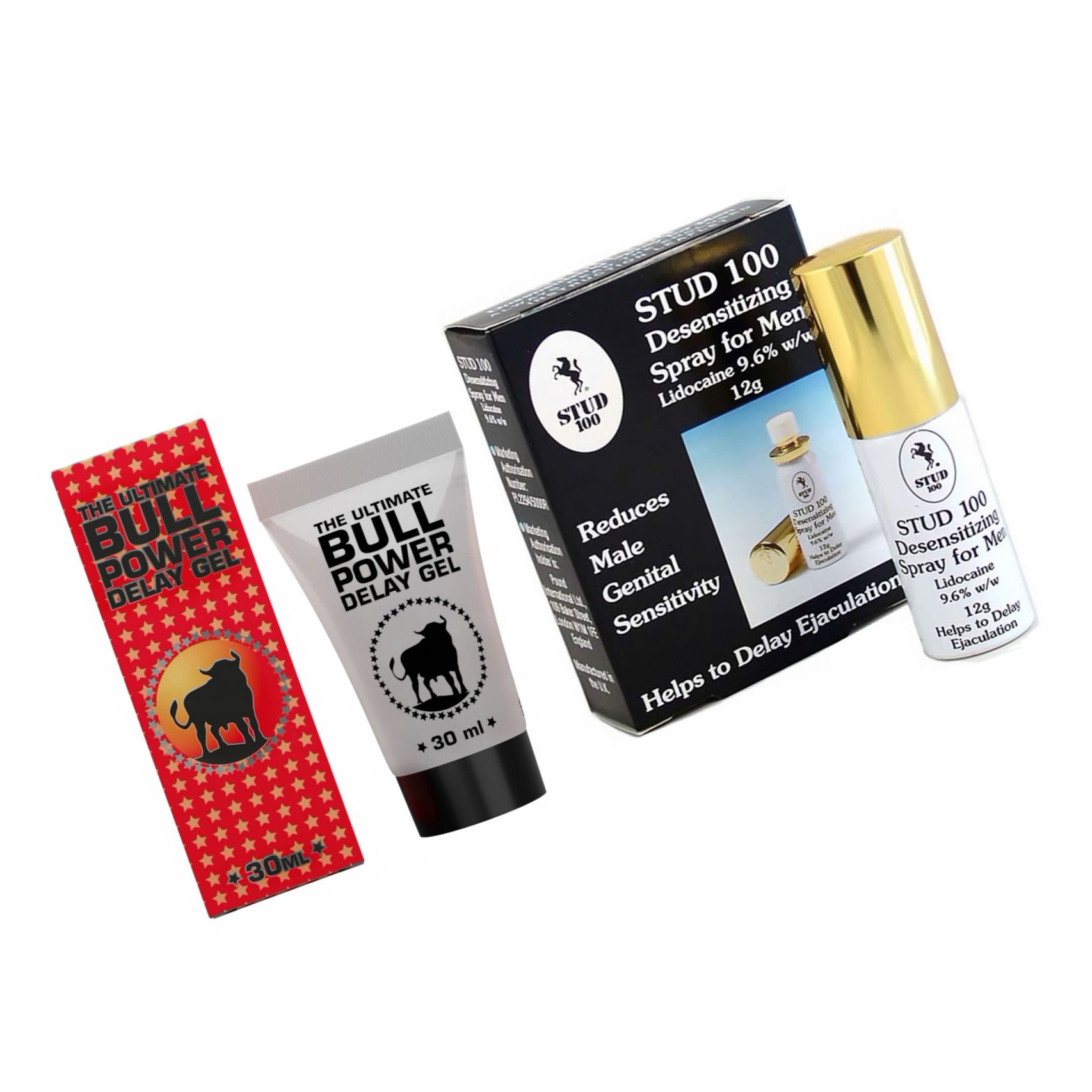 Pachet Spray Stud 100 Original + Gel Ejaculare Prematură Bull Power Delay 30ml