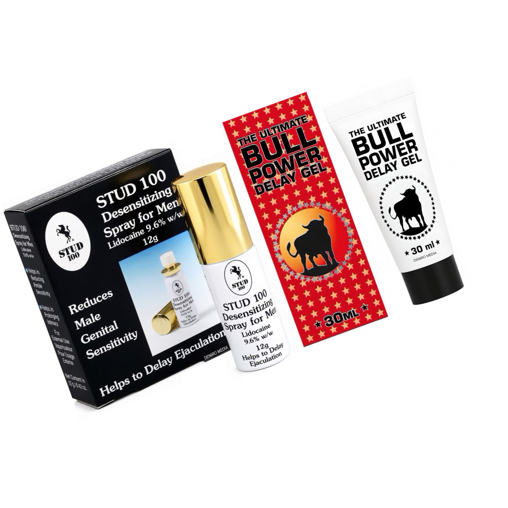 Pachet Spray Stud 100 Original + Gel Ejaculare Prematură Bull Power Delay 30ml