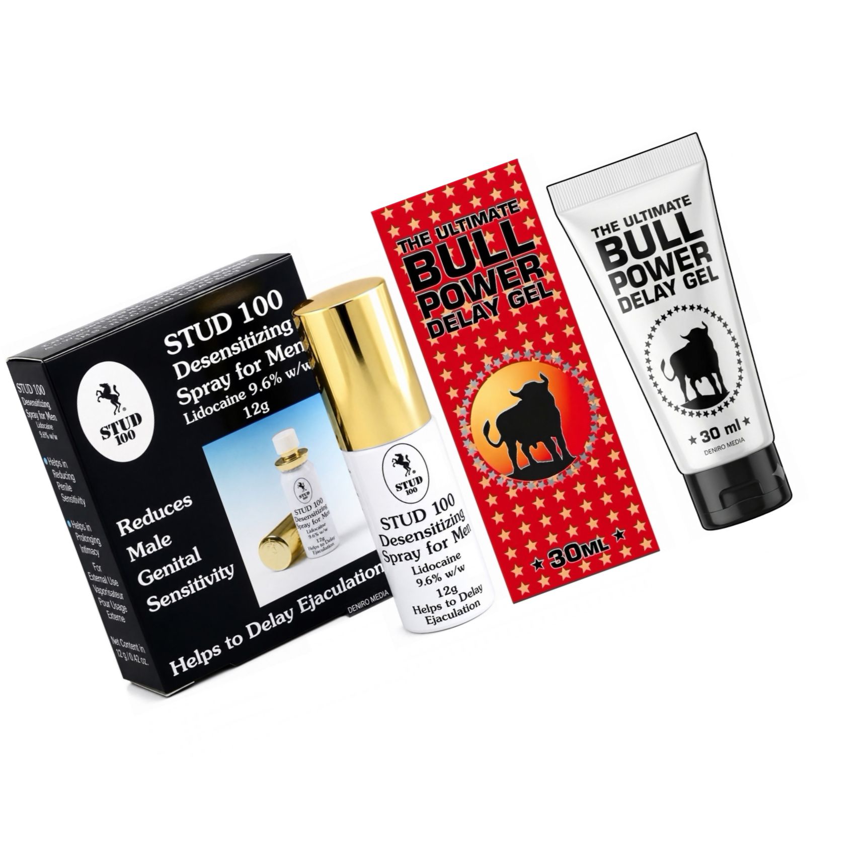 Pachet Spray Stud 100 Original + Gel Ejaculare Prematură Bull Power Delay 30ml