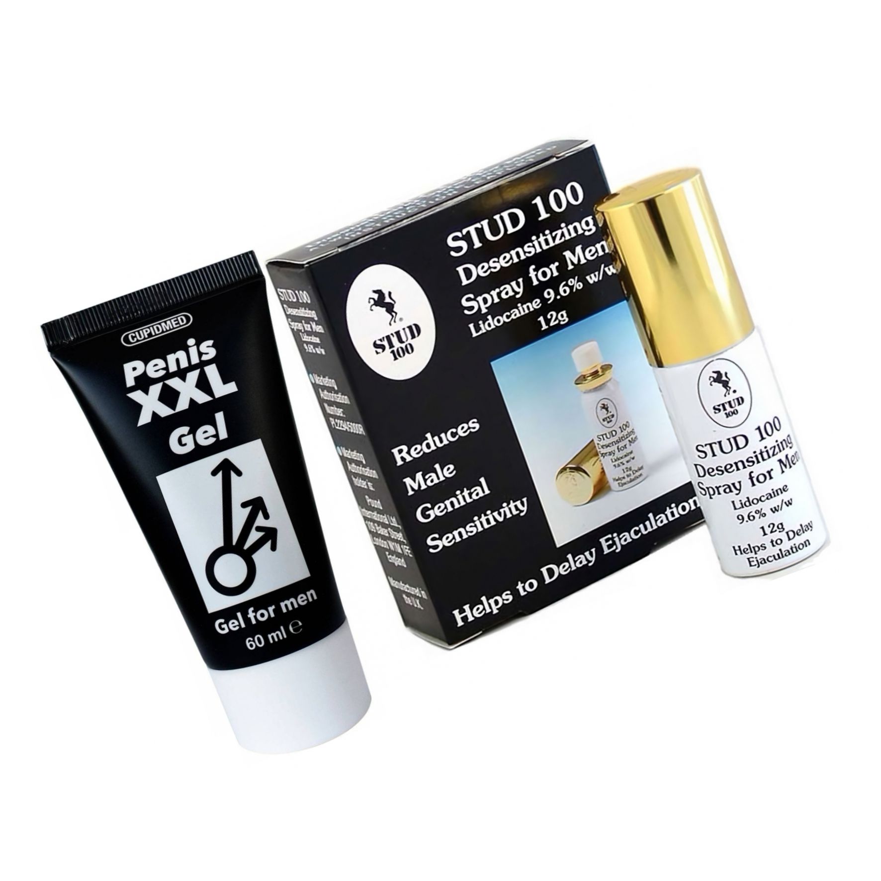 Pachet Spray Stud 100 Original + Gel Mărirea Penisului Mr XXL Gel 50ml