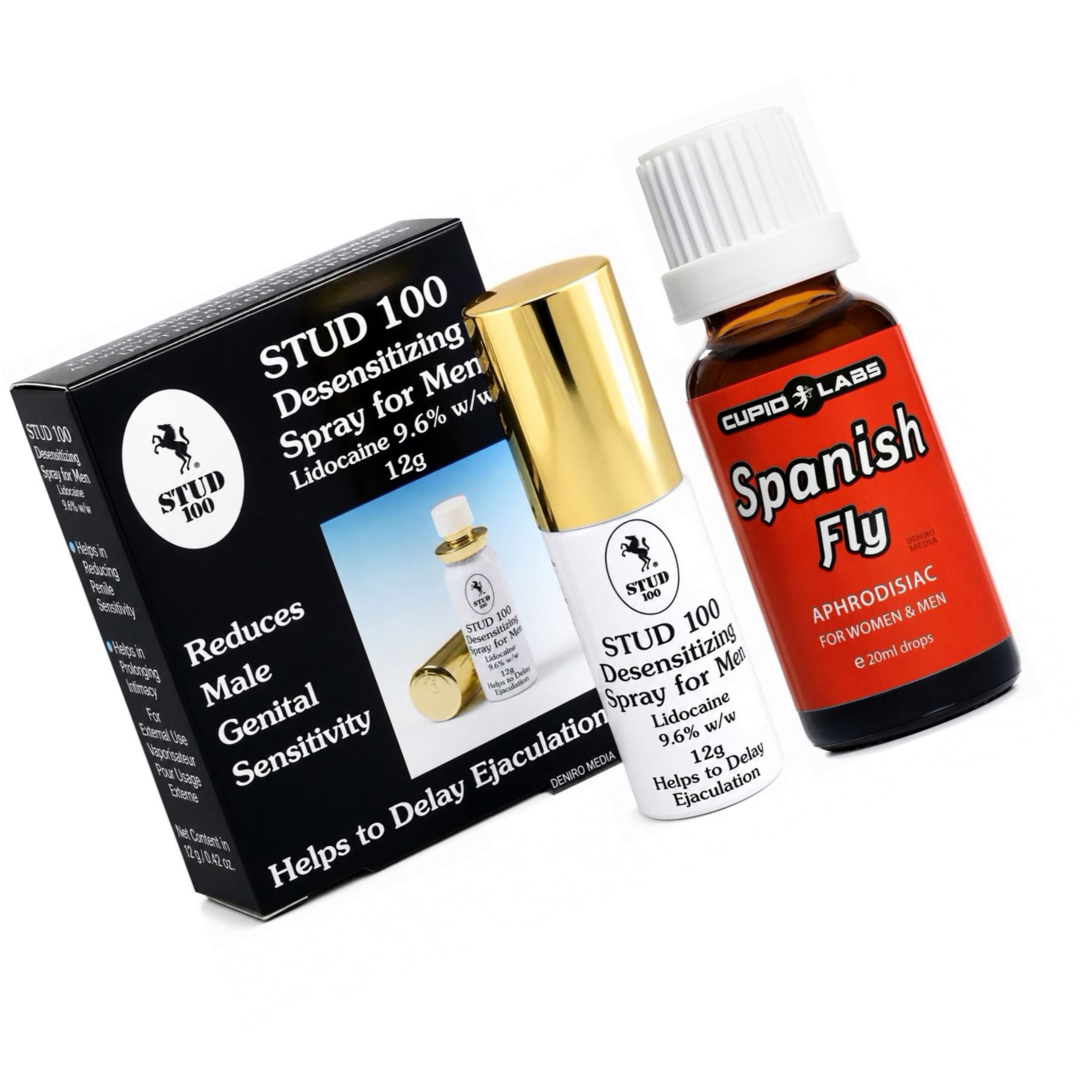 Pachet Spray Stud 100 Original Și Picături Afrodisiace Spanish Fly 20ml