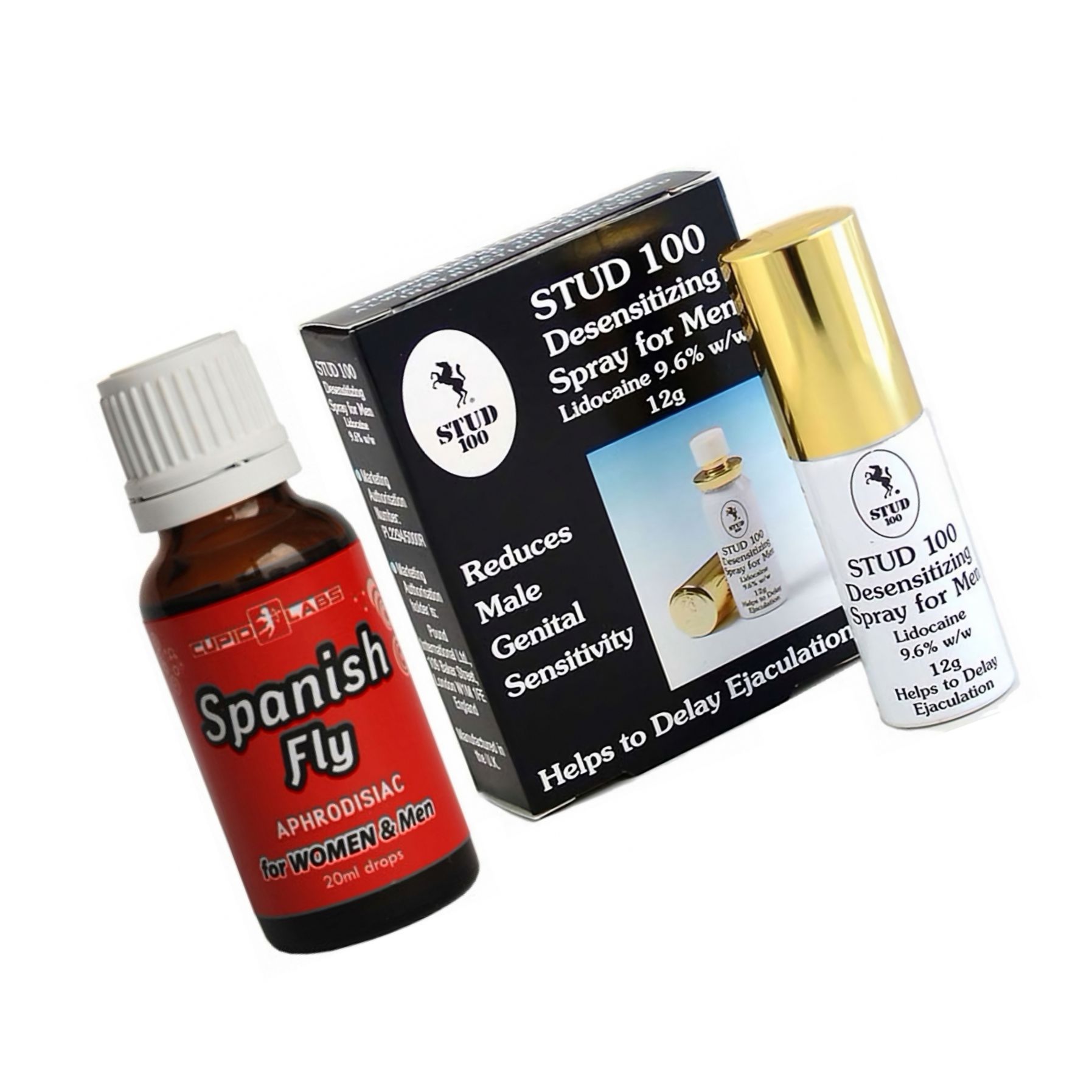 Pachet Spray Stud 100 Original Și Picături Afrodisiace Spanish Fly 20ml