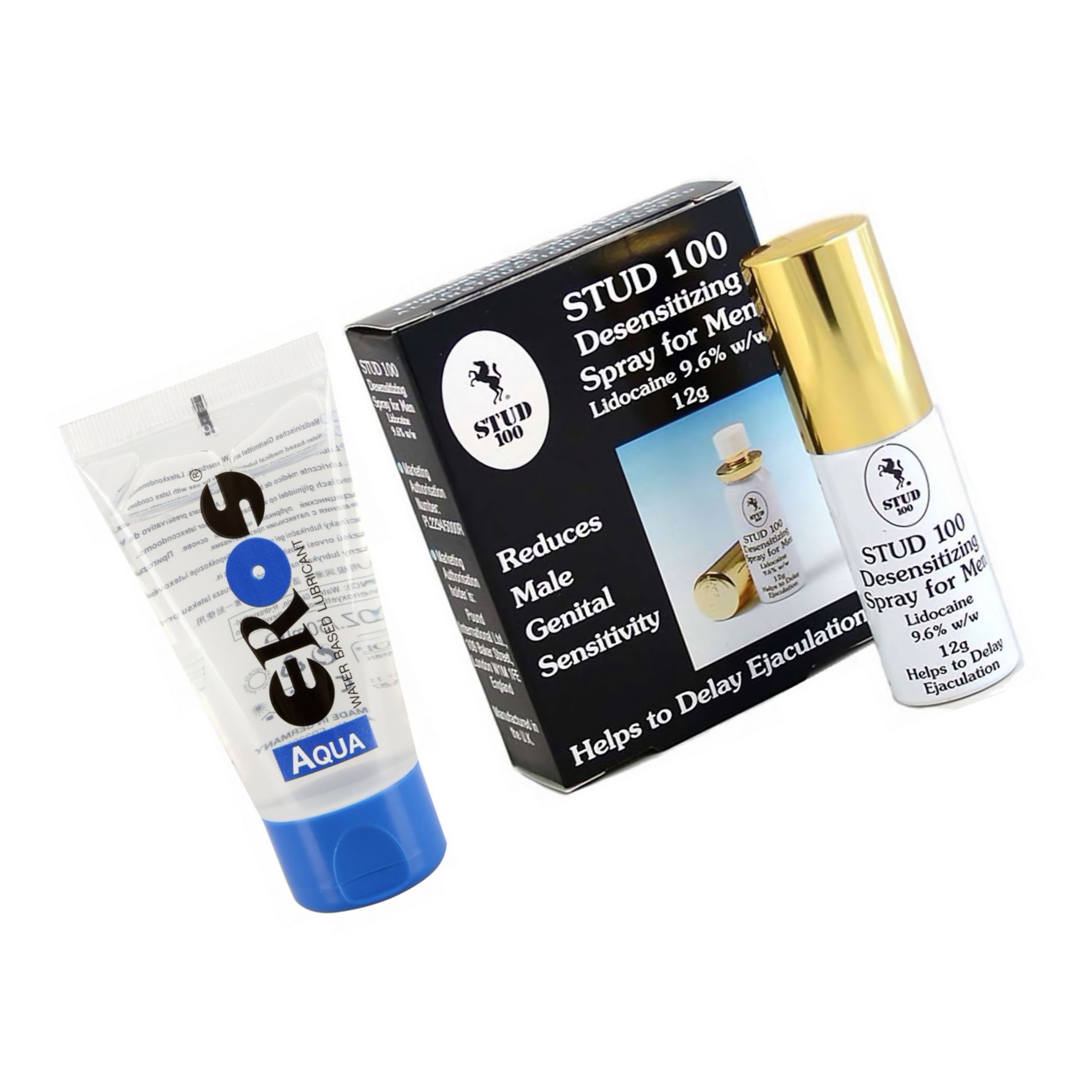 Pachet Spray Stud 100 Original + Lubrifiant Eros Aqua 50ml
