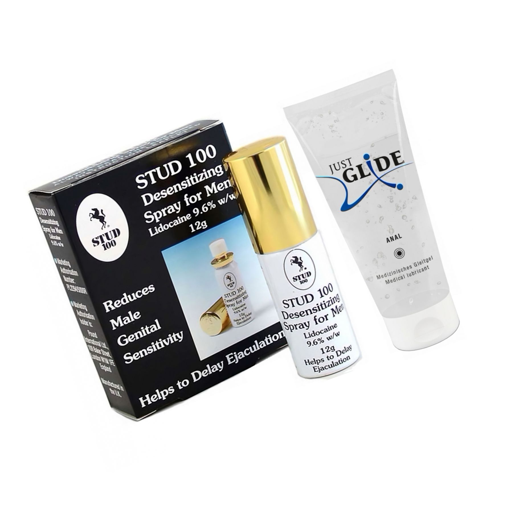 Pachet Spray Stud 100 Original + Lubrifiant Just Glide Anal 200ml