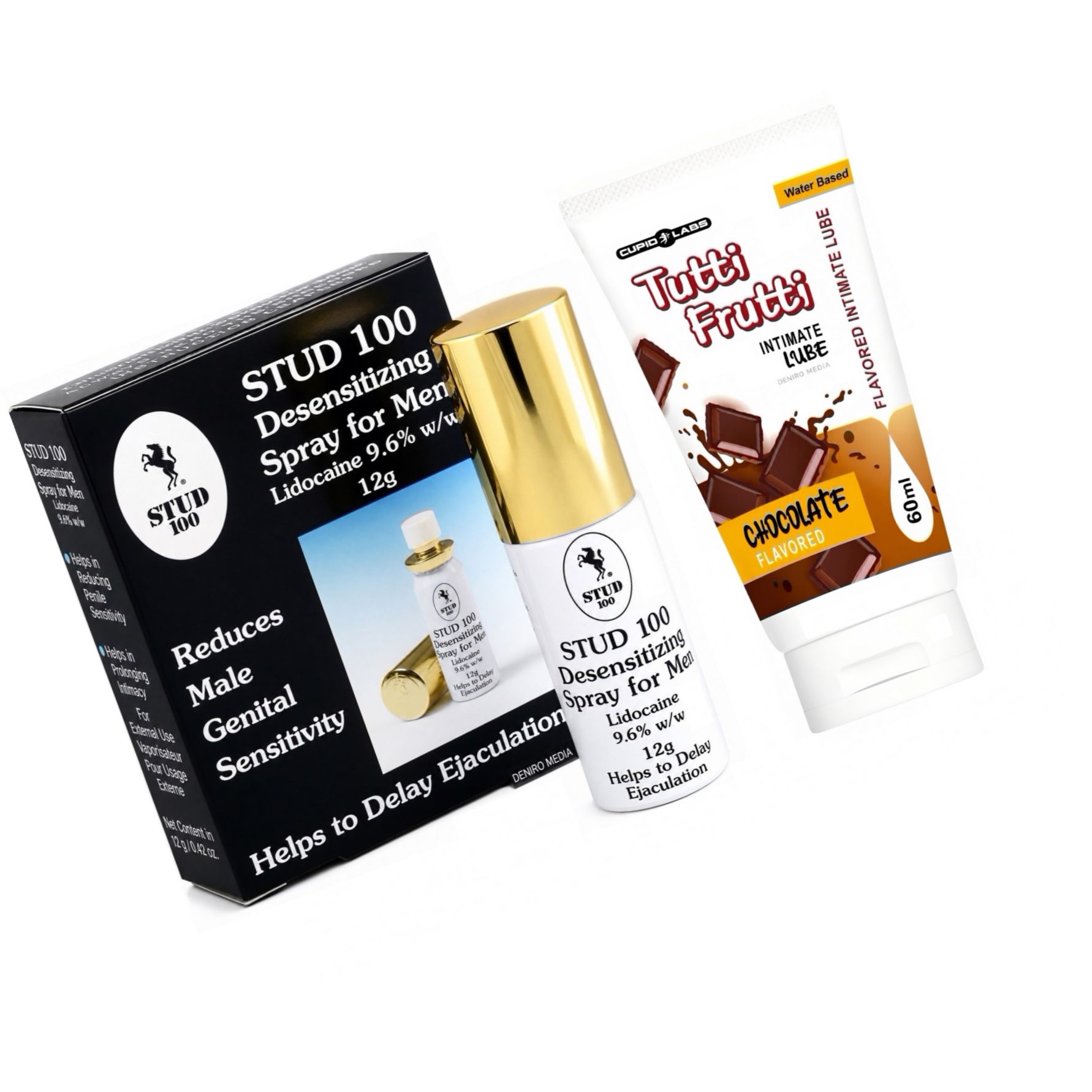 Pachet Spray Stud 100 Original + Lubrifiant Pentru Sex Oral Chocolate 100ml