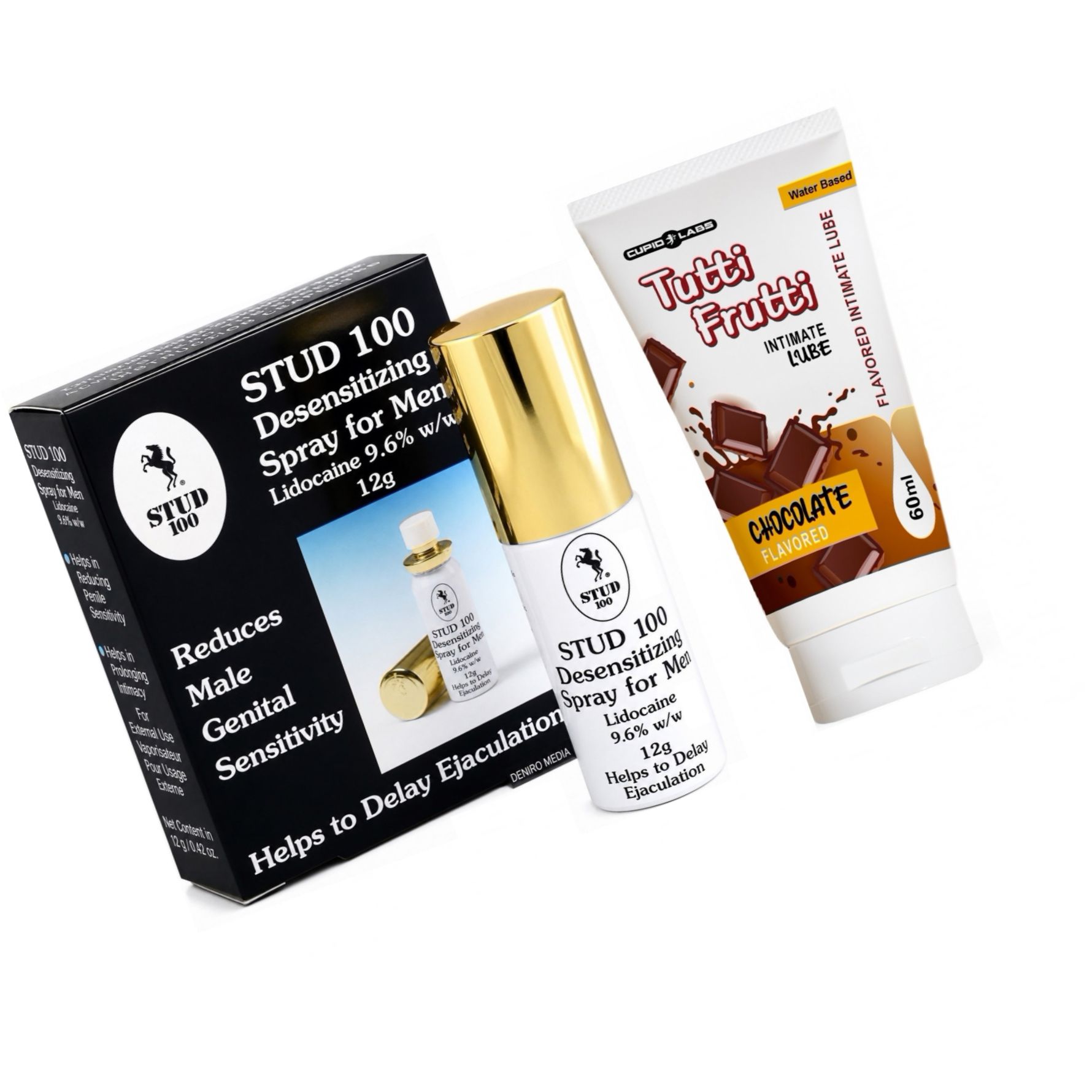 Pachet Spray Stud 100 Original + Lubrifiant Pentru Sex Oral Chocolate 100ml