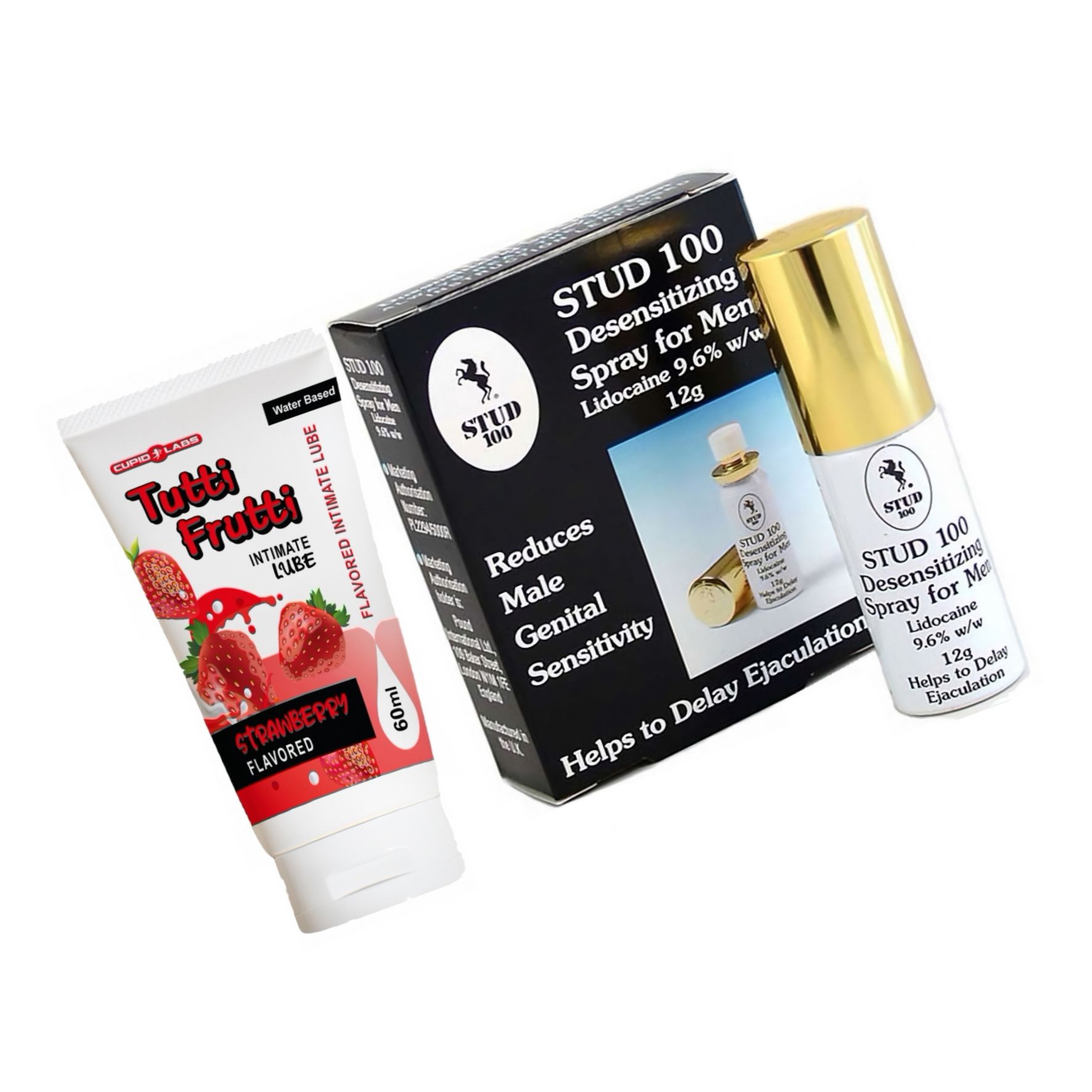 Pachet Spray Stud 100 Original + Lubrifiant Sex Oral Căpșuni 100ml