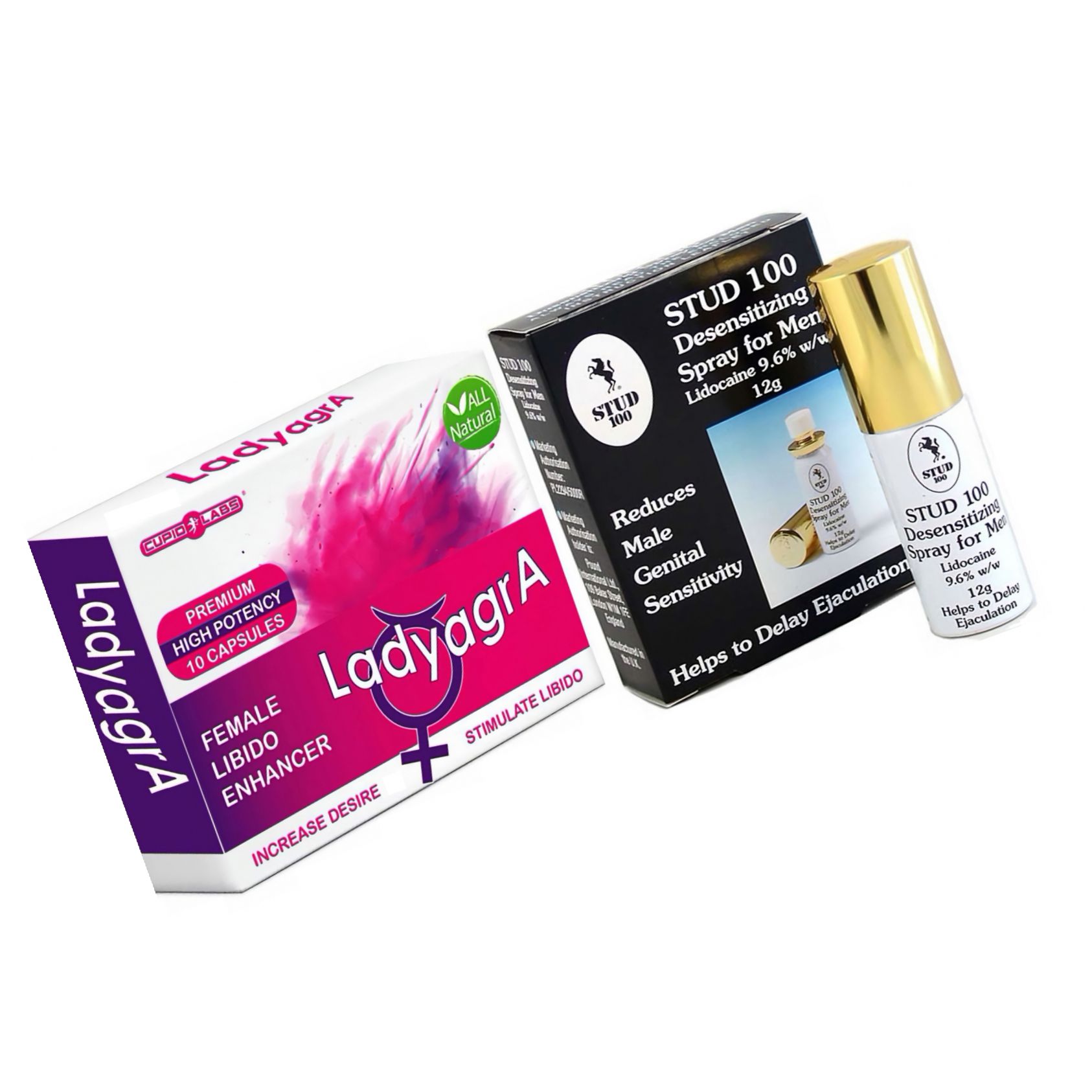 Pachet Spray Stud 100 Original + Pastile Libido Ladyagra 10buc