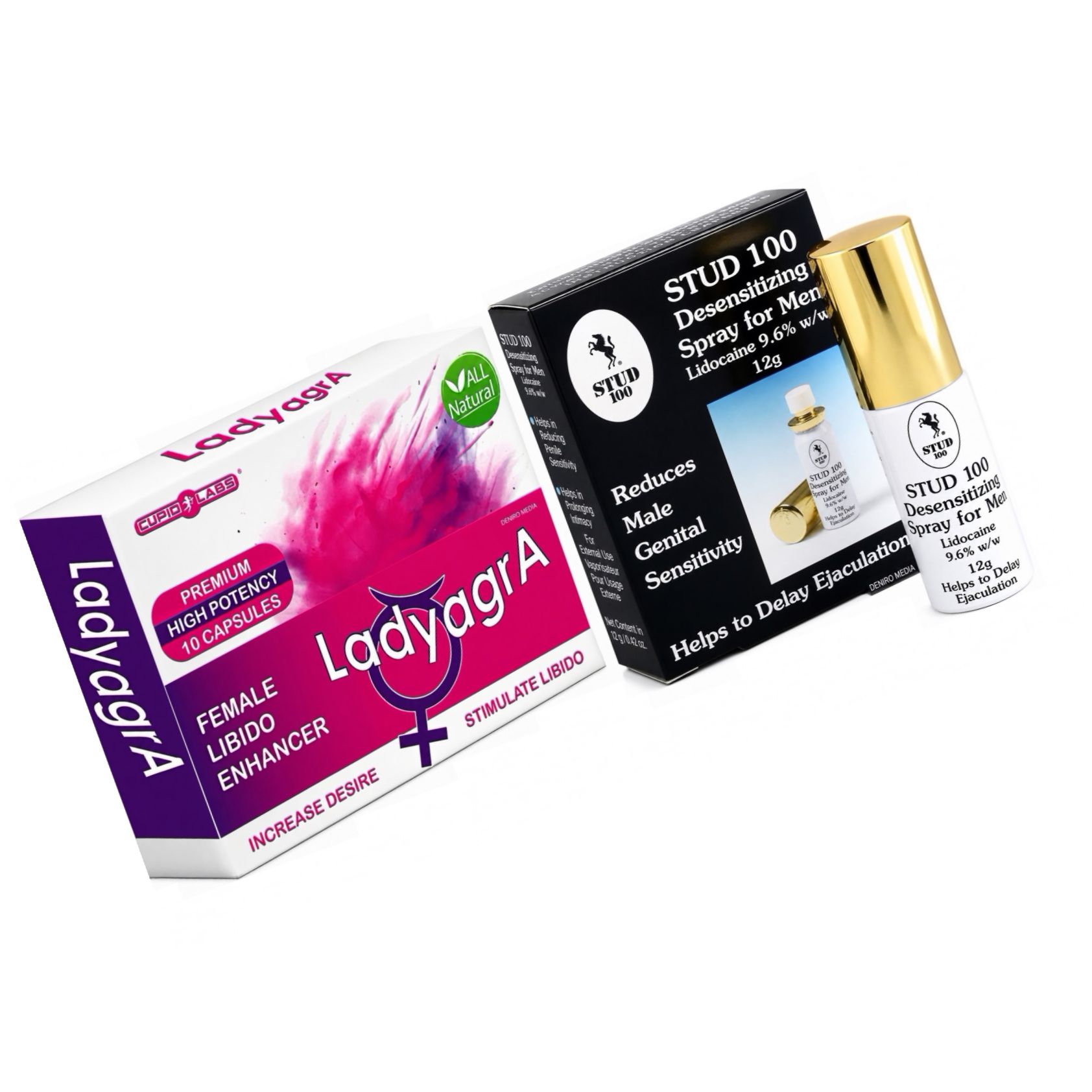 Pachet Spray Stud 100 Original + Pastile Libido Ladyagra 10buc