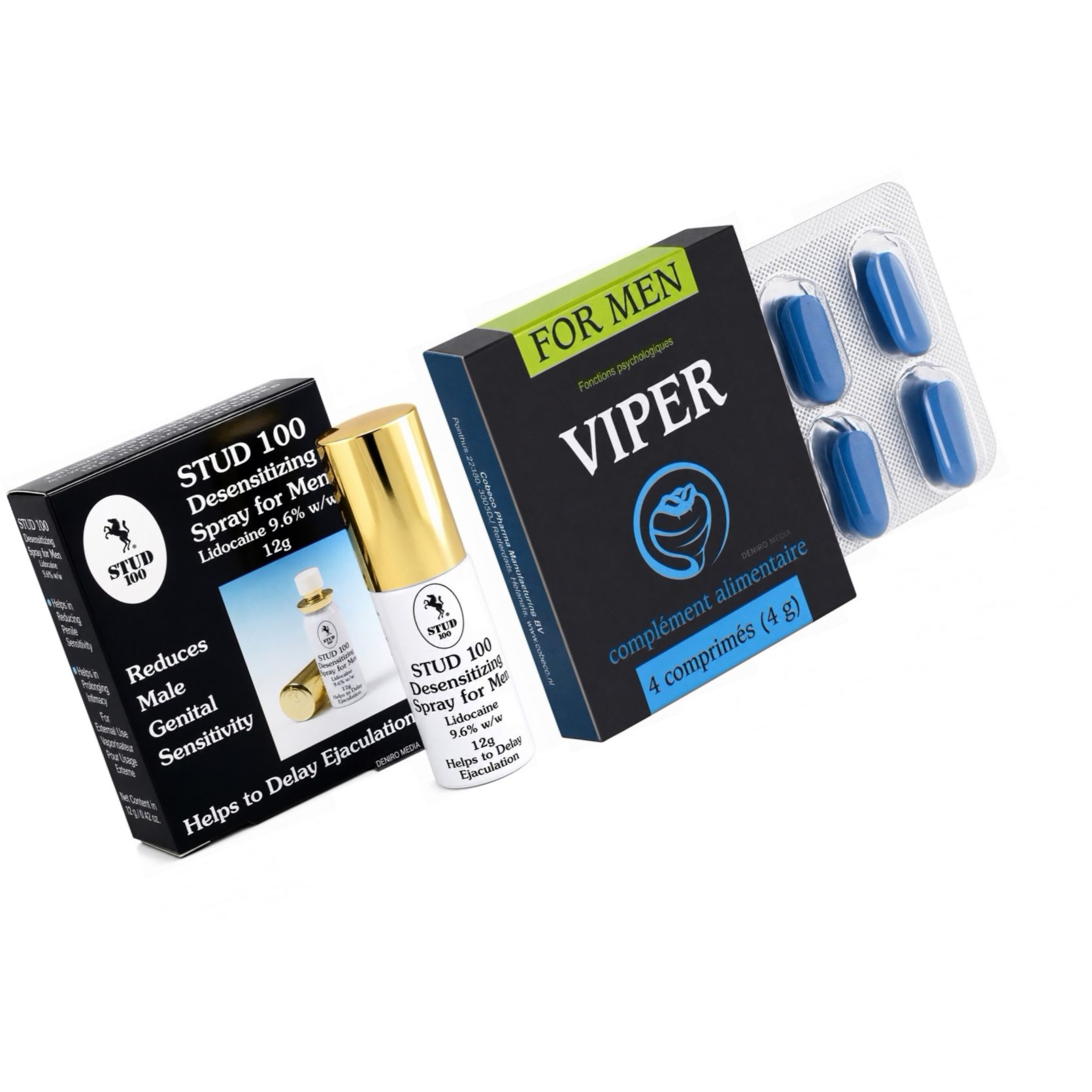 Pachet Spray Stud 100 Original + Pastile Potență Viper FR 4 capsule