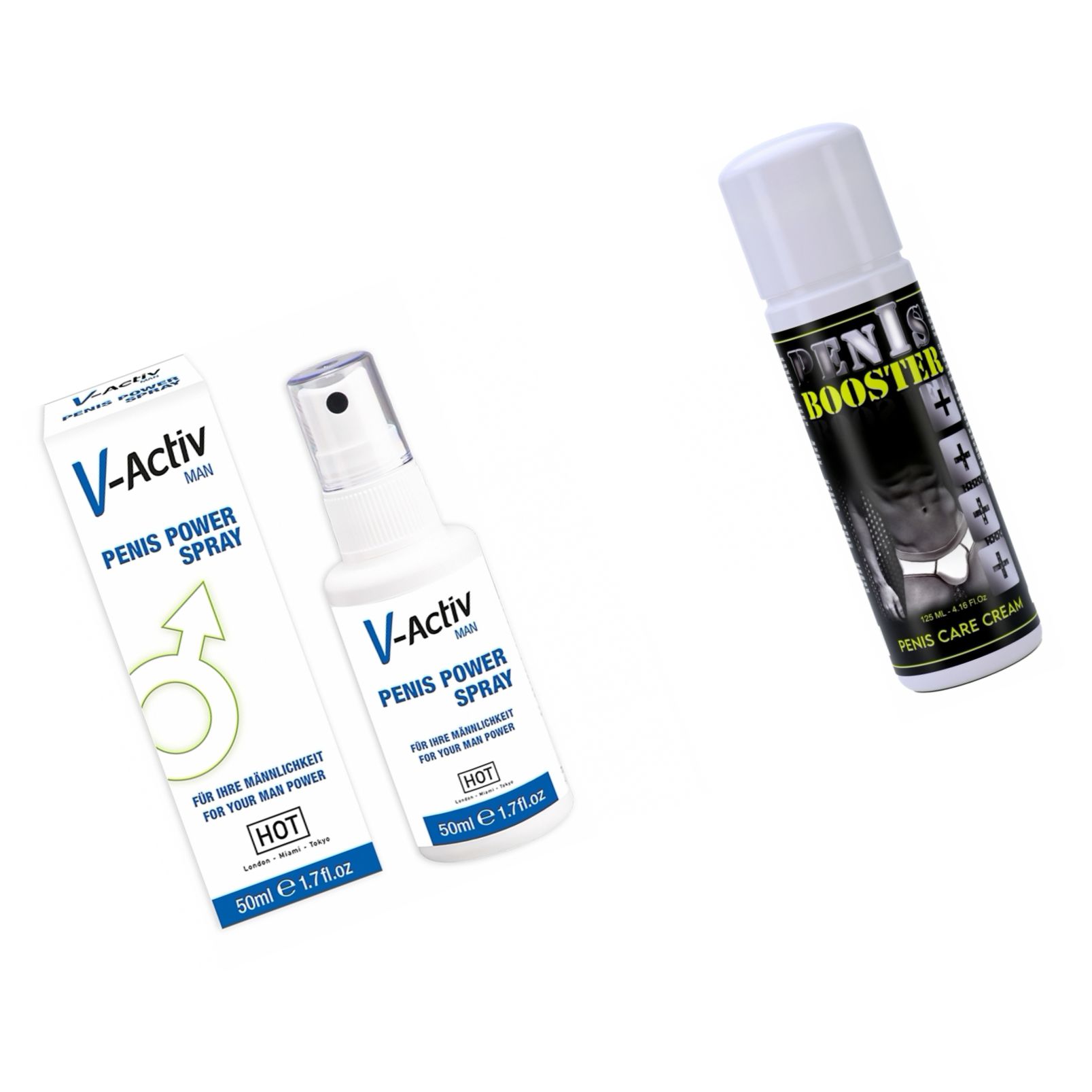 Pachet Spray V-activ Penis Power For Men + Crema Pentru Potenta Penis Booster 125ml