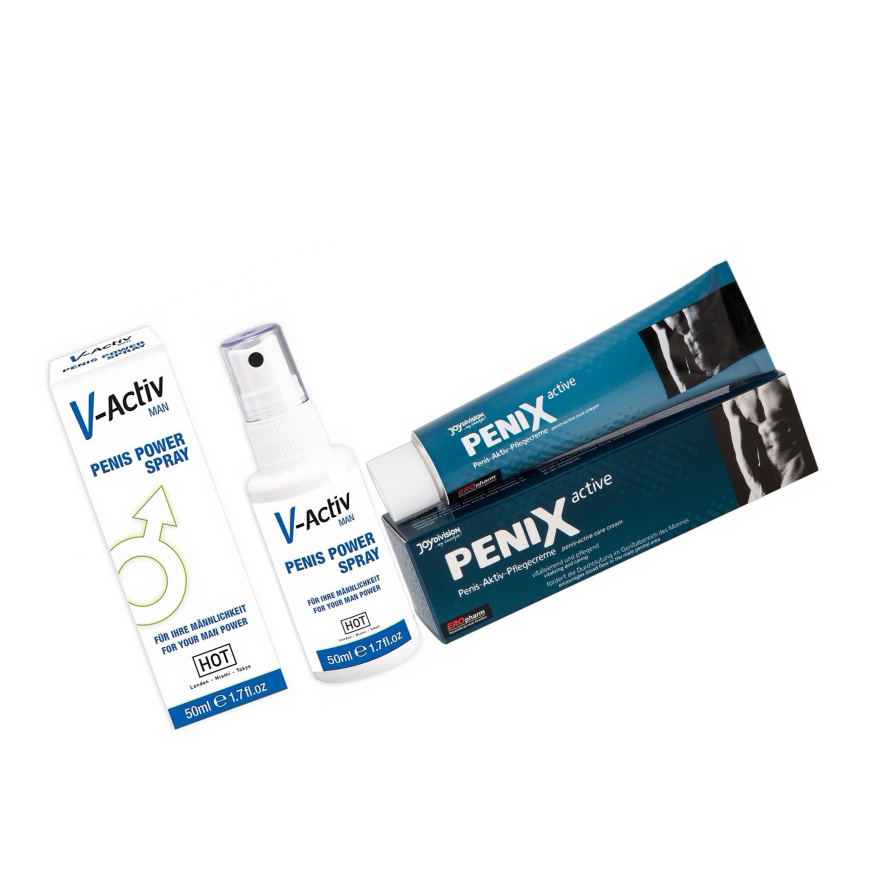 Pachet Spray V-activ Penis Power For Men 50ml + Cremă Pentru Potență Penix 75ml