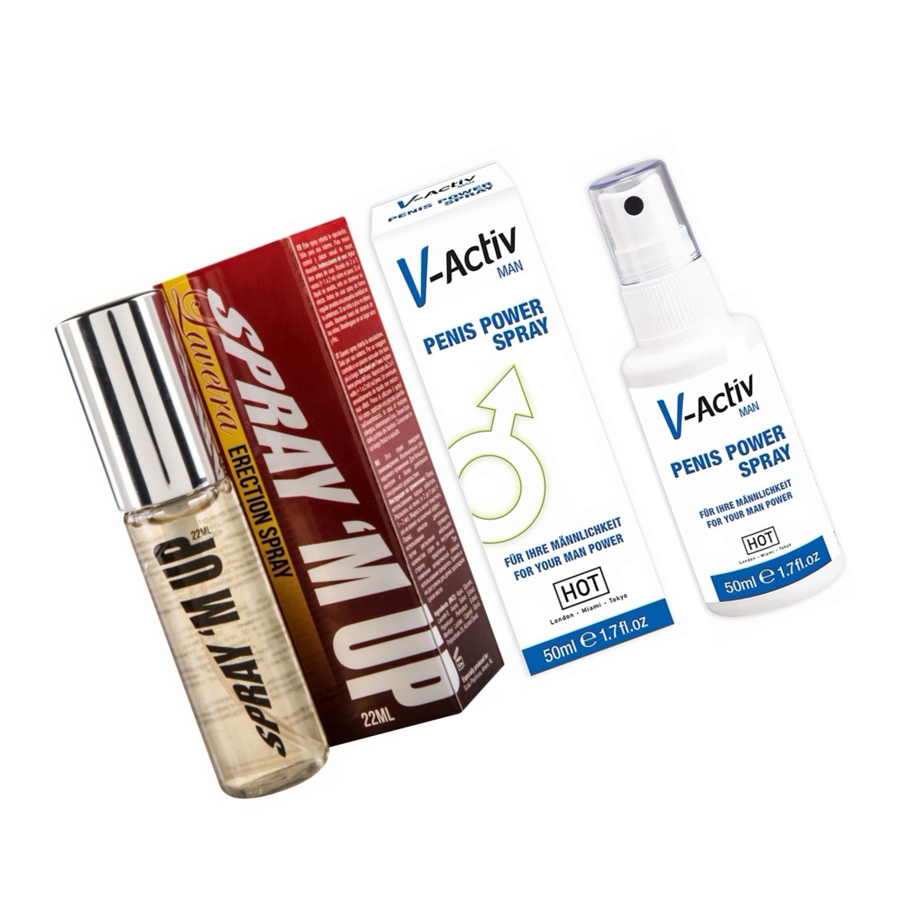 Pachet Spray V-activ Penis Power For Men 50ml + Spray Erecție Spray M-Up 22ml