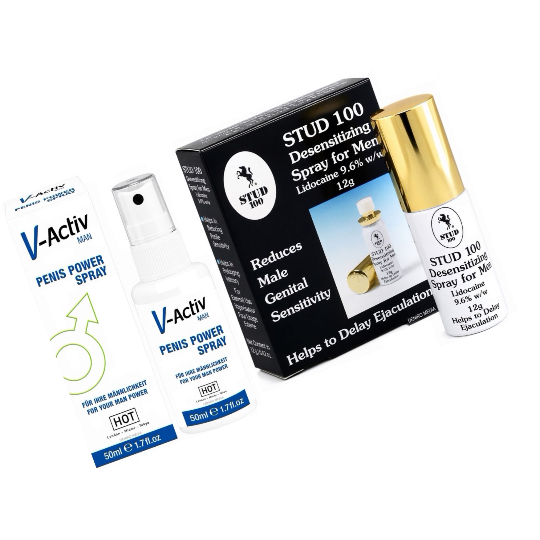 Pachet Spray V-activ Penis Power For Men 50ml + Spray Stud 100 Original