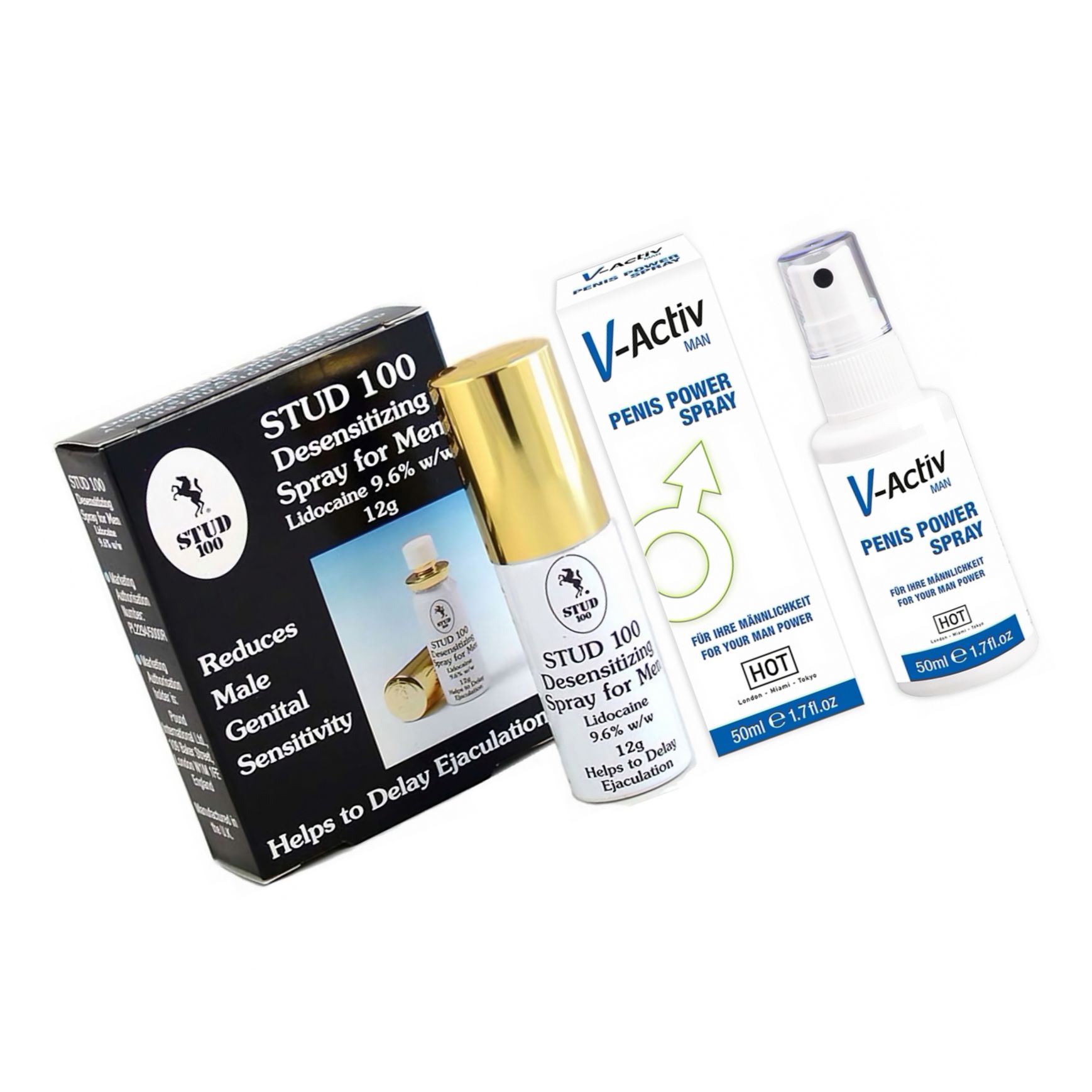 Pachet Spray V-activ Penis Power For Men 50ml + Spray Stud 100 Original