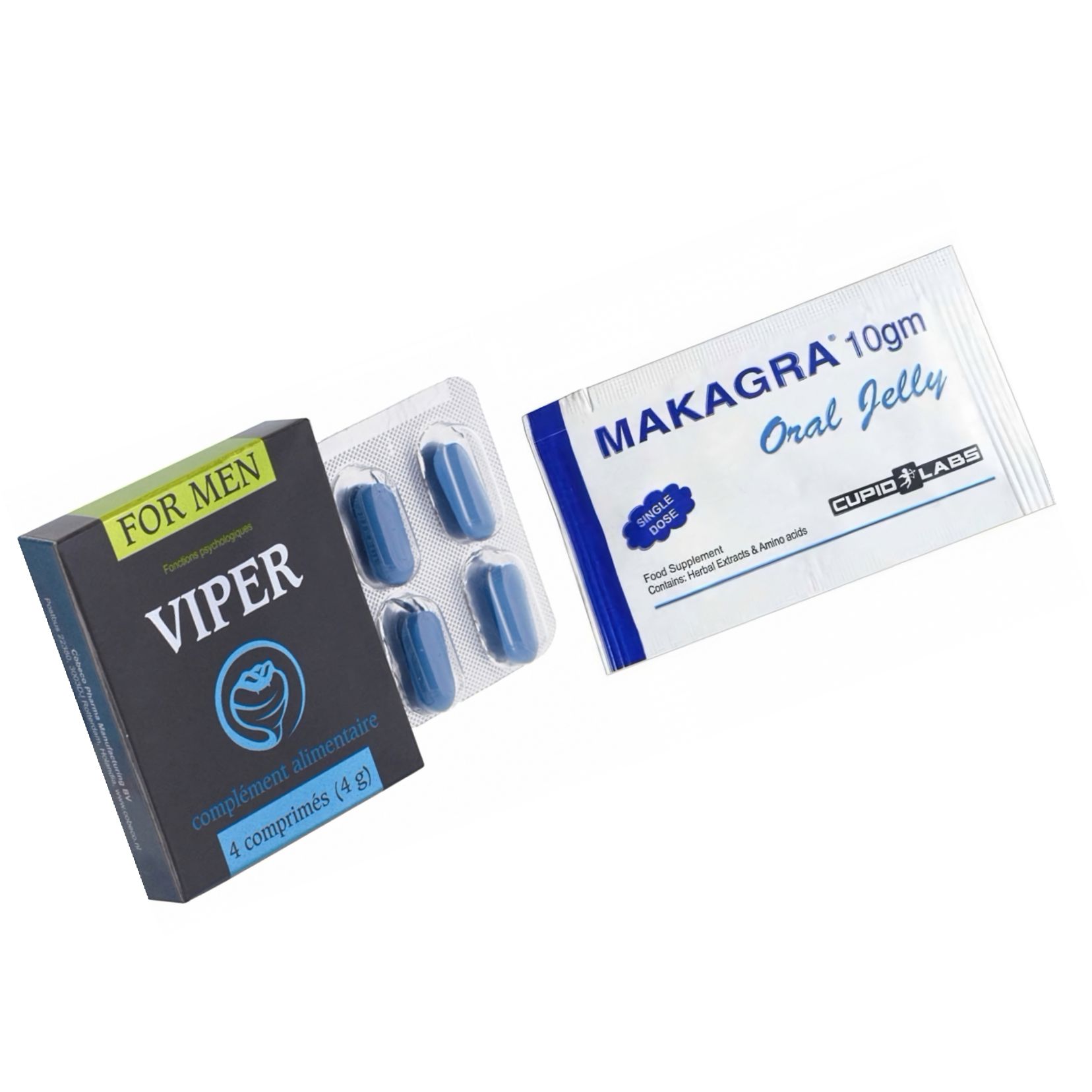 Pachet Stimulent Makagra Oral Jelly 10g + Pastile Potenta Viper FR