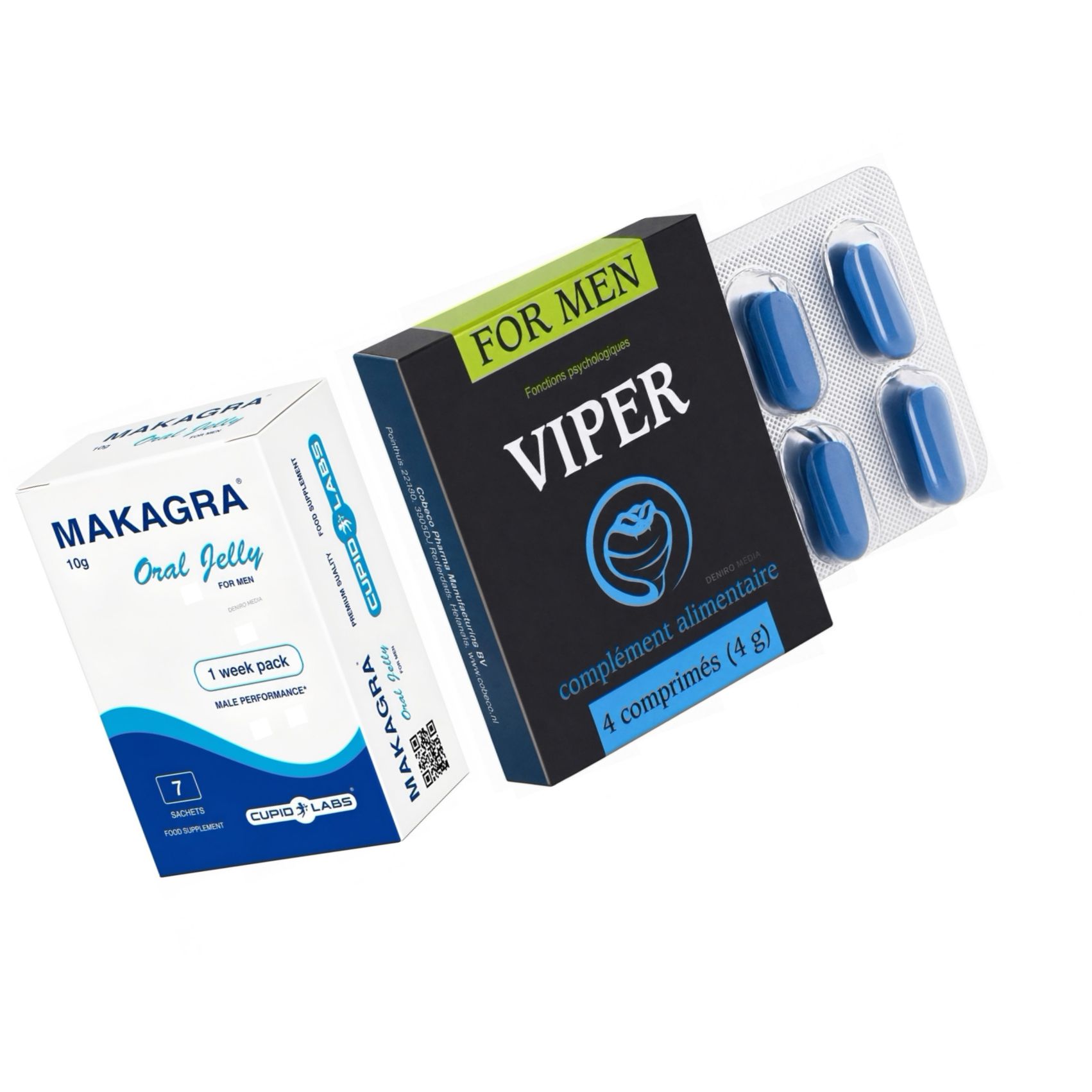 Pachet Stimulent Makagra Oral Jelly 10g + Pastile Potentă Viper FR 4 capsule